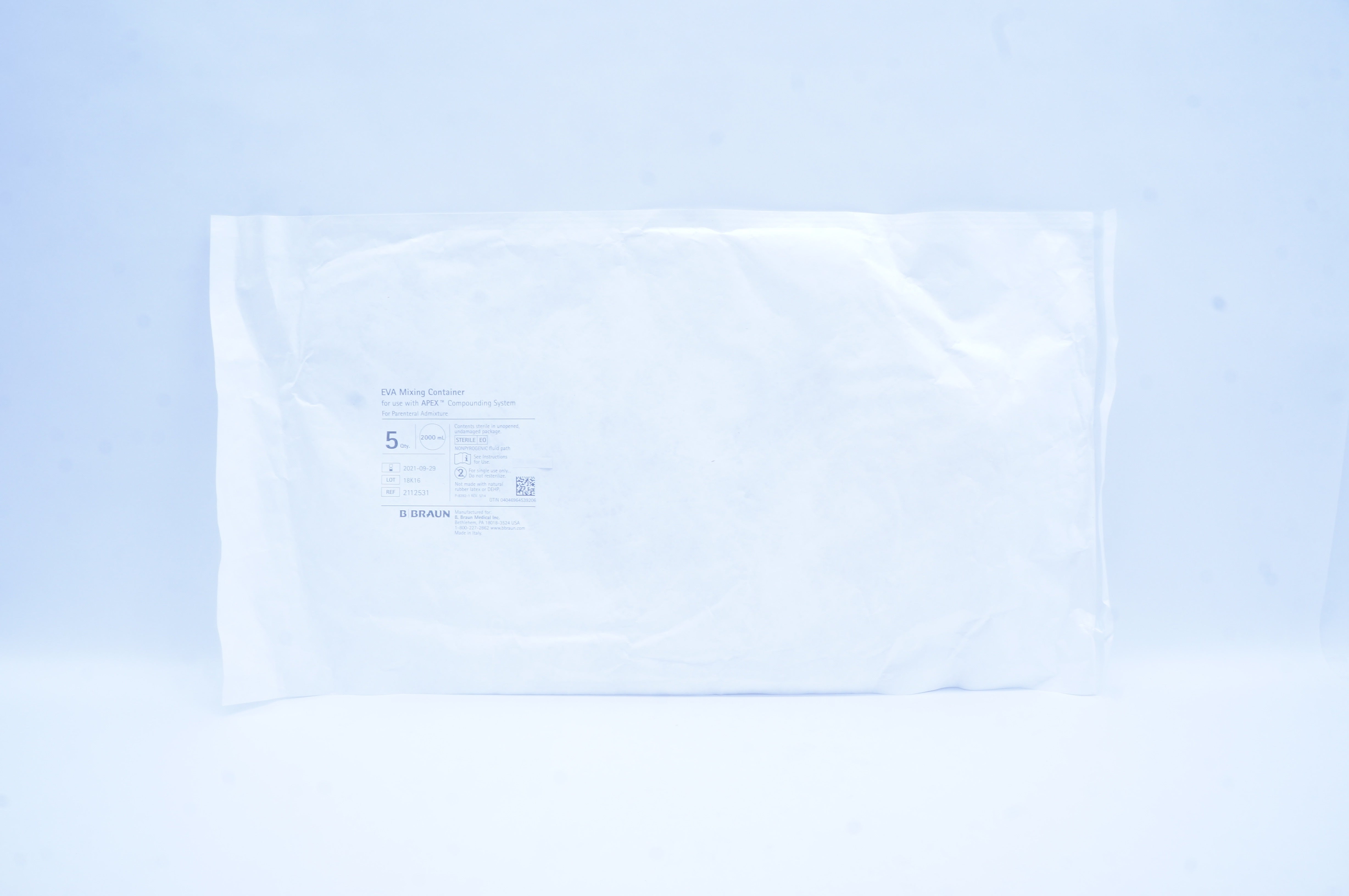 Braun 2112531 EVA Mixing Container 2000 mL - Pack of 5