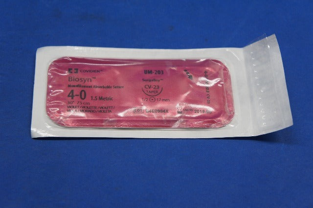 Covidien UM-203 Biosyn Monofilameat Absorbable Stre, Size 4-0