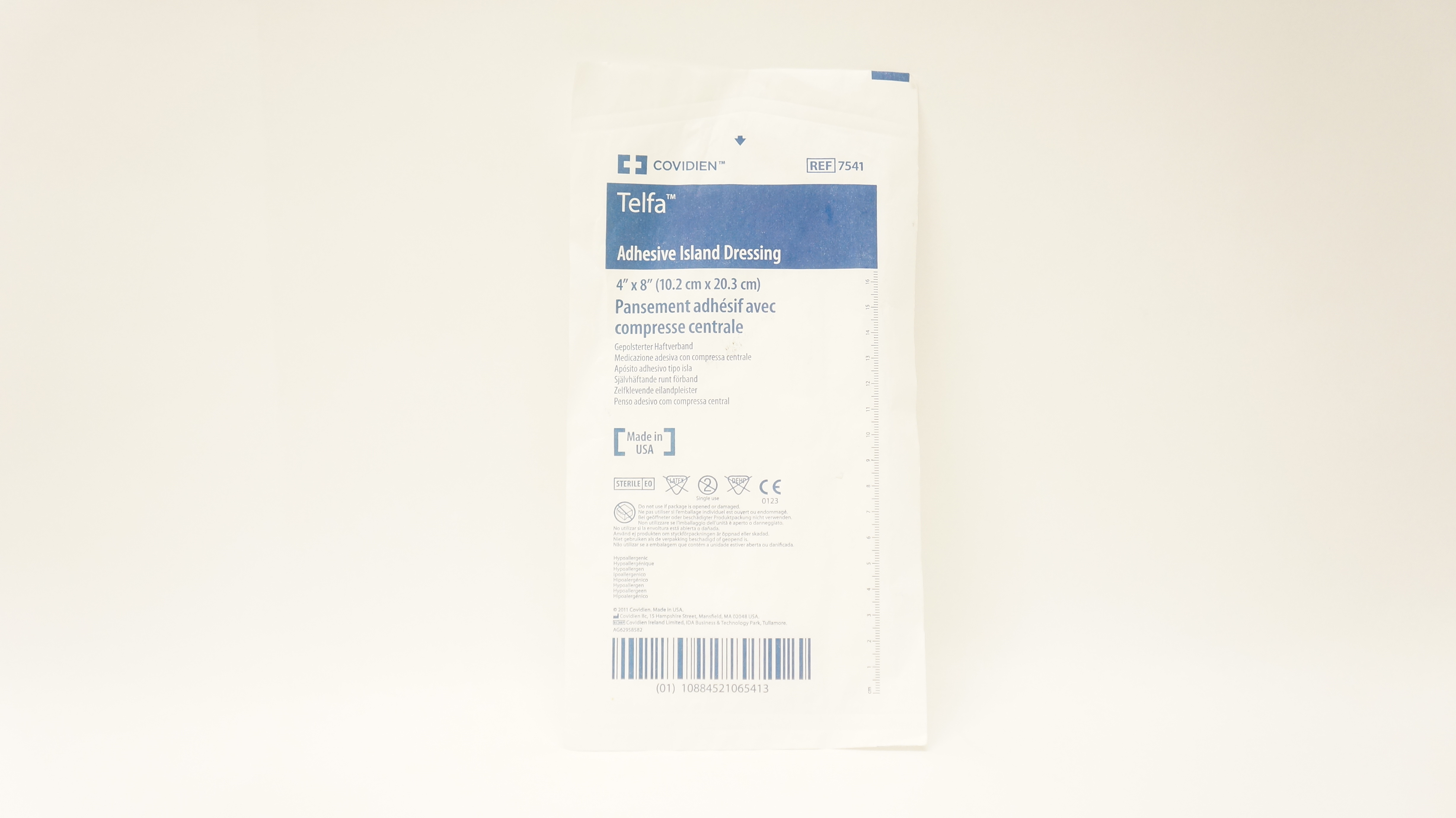 Covidien 7541 Telfa Adhesive Island Dressing 4 x 8inch