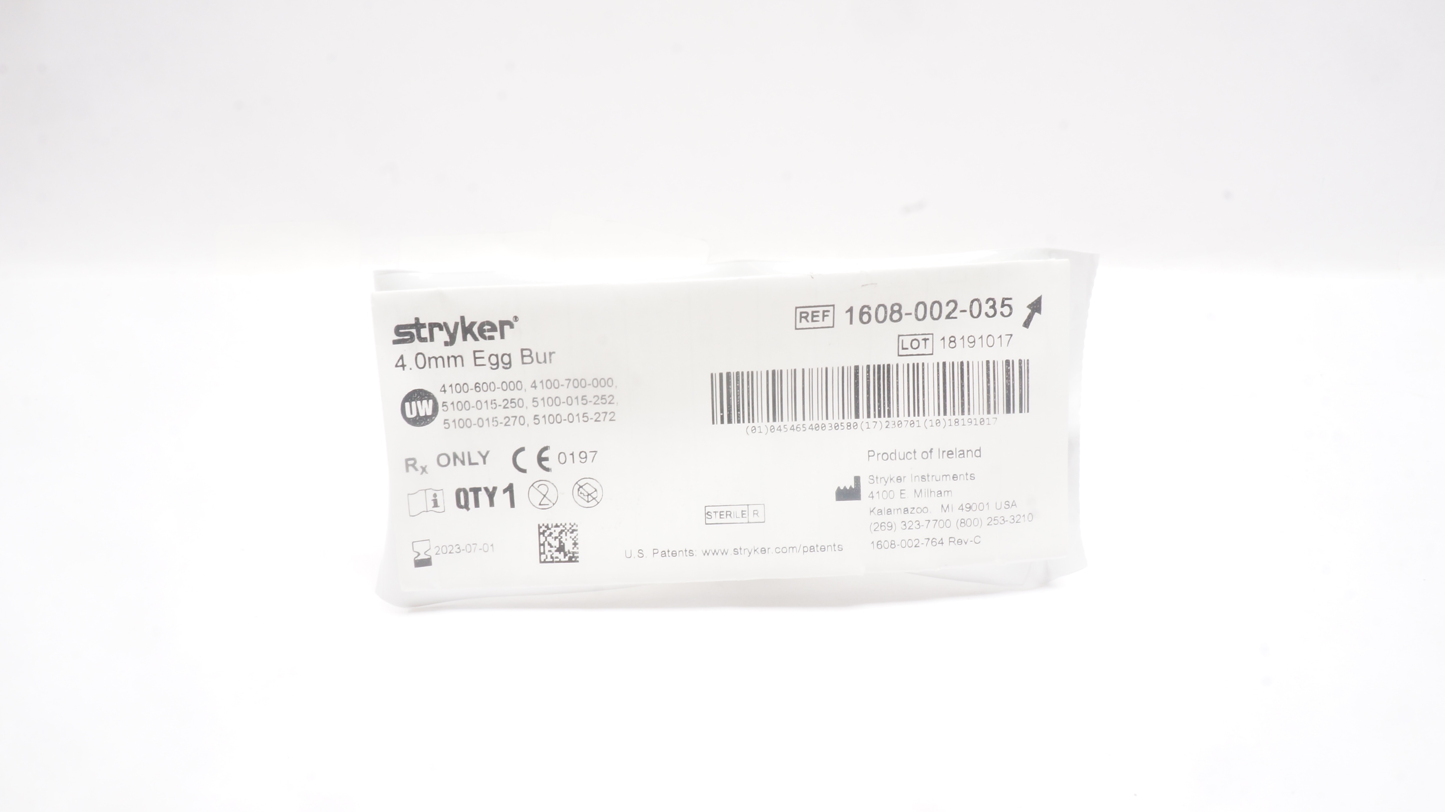Stryker 1608-002-035 Egg Bur 4.0 mm (x)