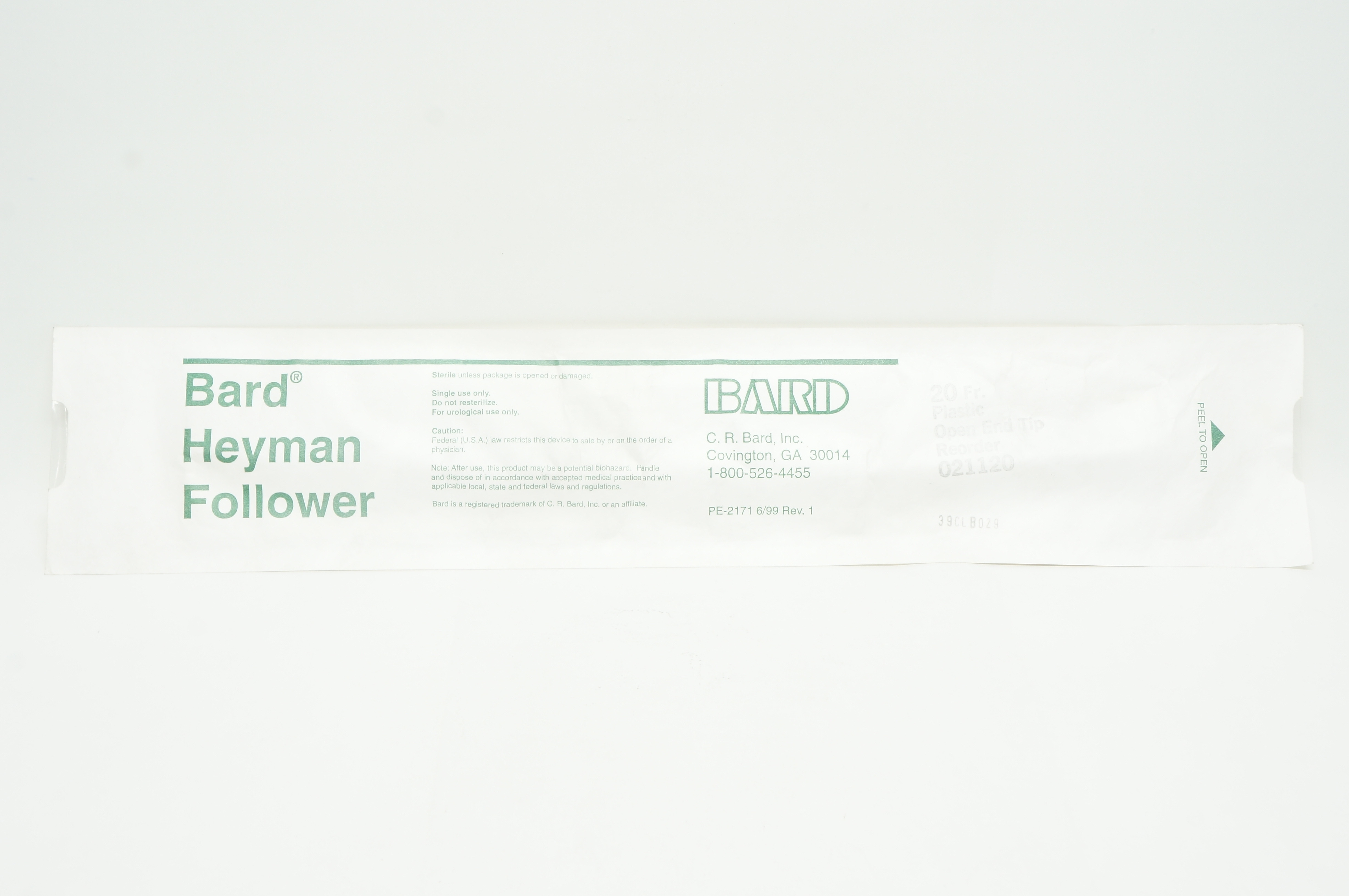 Bard 021120 Heyman Follower Straight Tip 20 Fr.