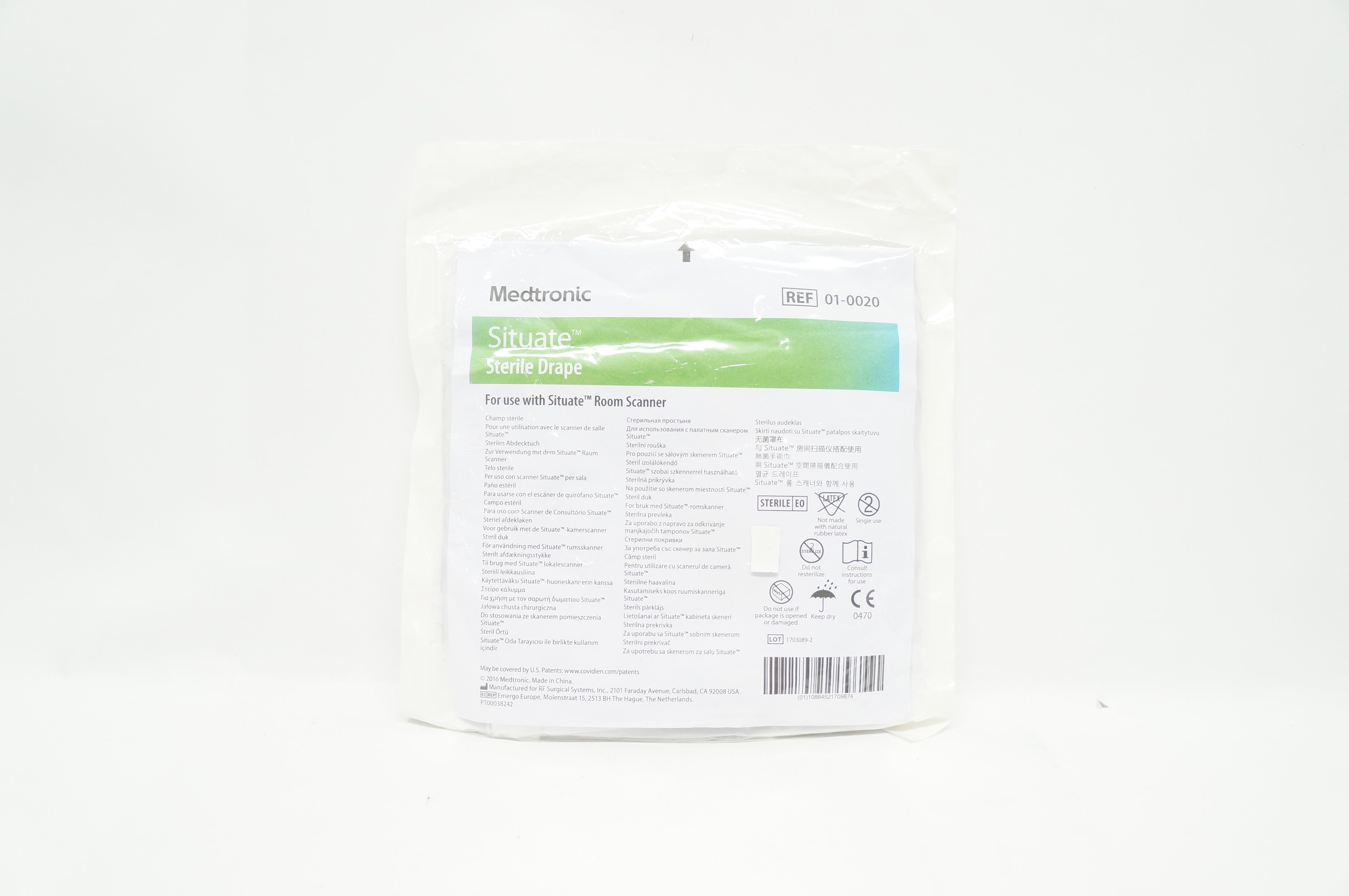 Medtronic 01-0020 Situate Sterile Drape, Use w/Situate Room Scanner 16 x 100in.