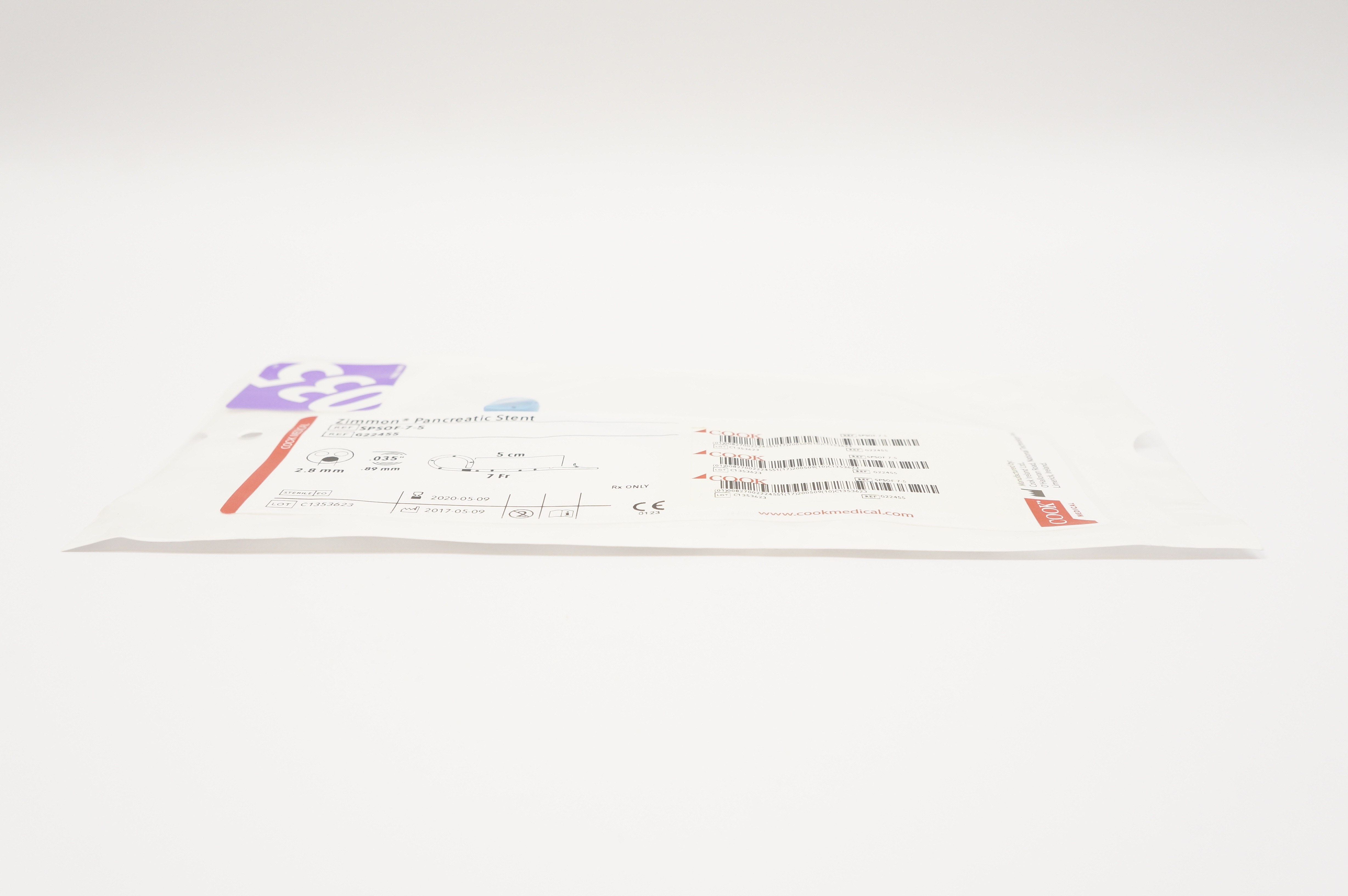 Cook Medical G22455 Zimmon Pancreatic Stnt 7Fr. x 5cm (x)