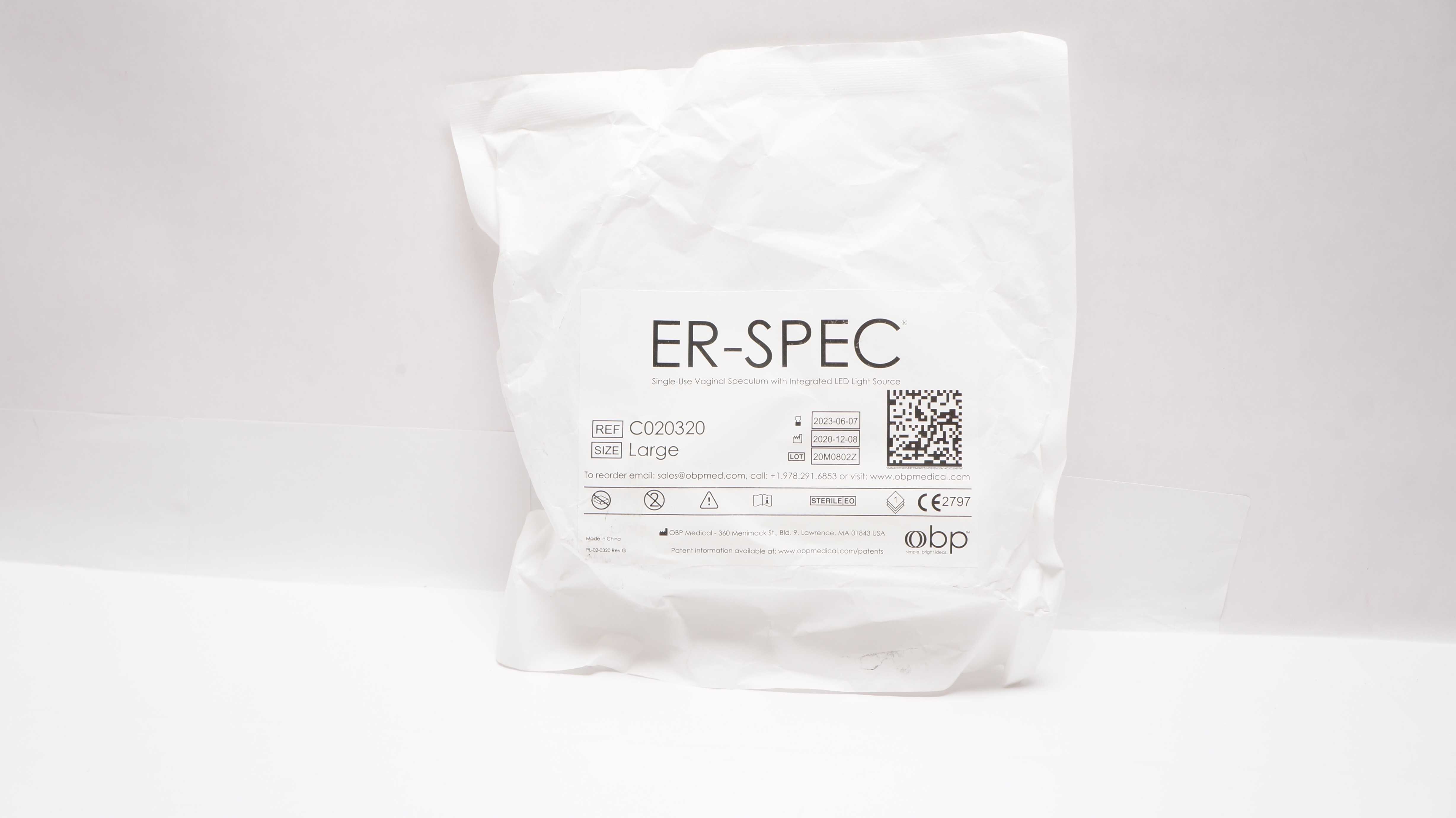 OBP C020320 ER-Spec Vaginal Speculum W/Integrated LED Light Source, Large (x)