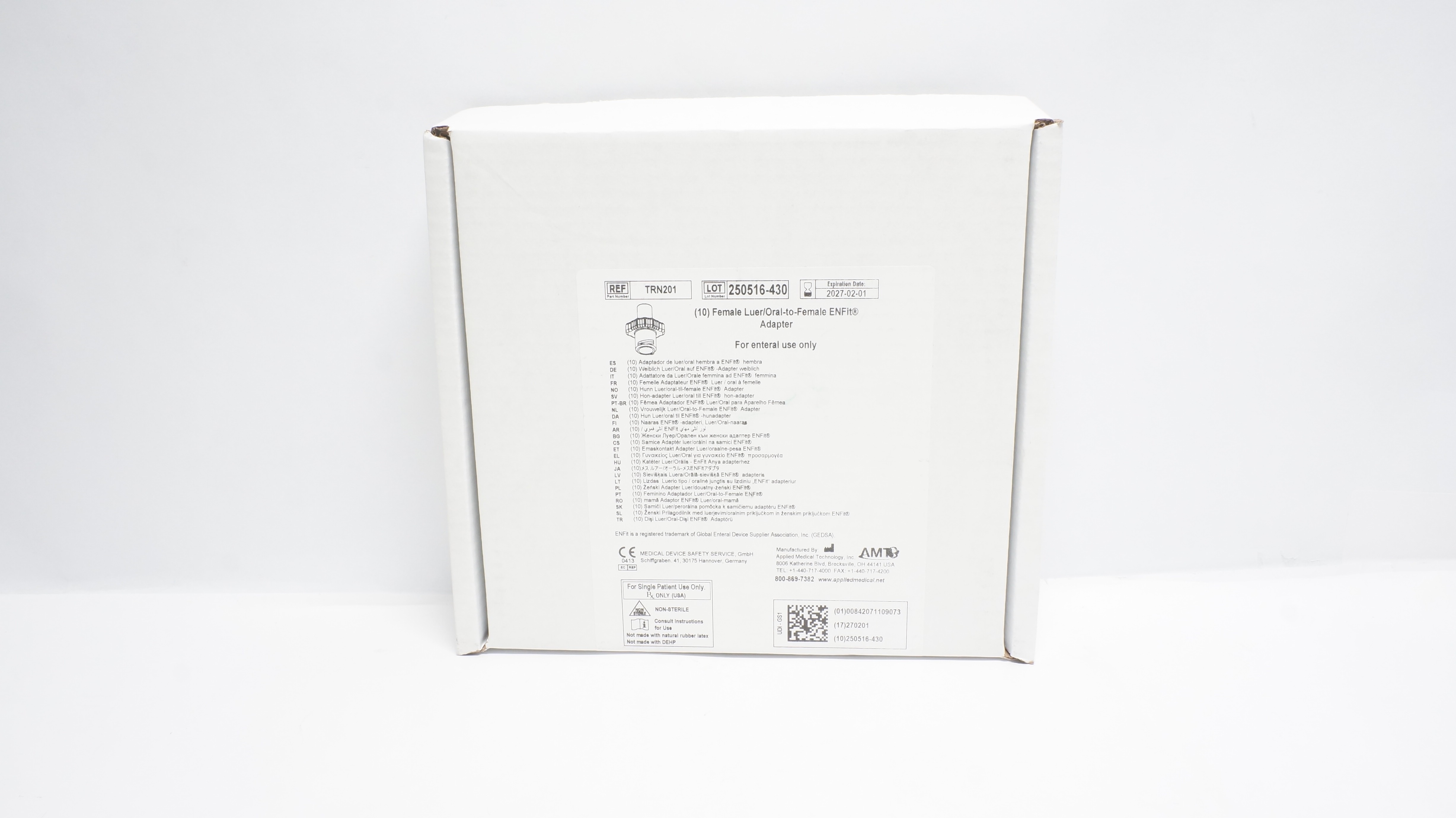 Applied Medical eTRN201 Female Luer/Oral-to-Female ENFit Adapter - Box of 10