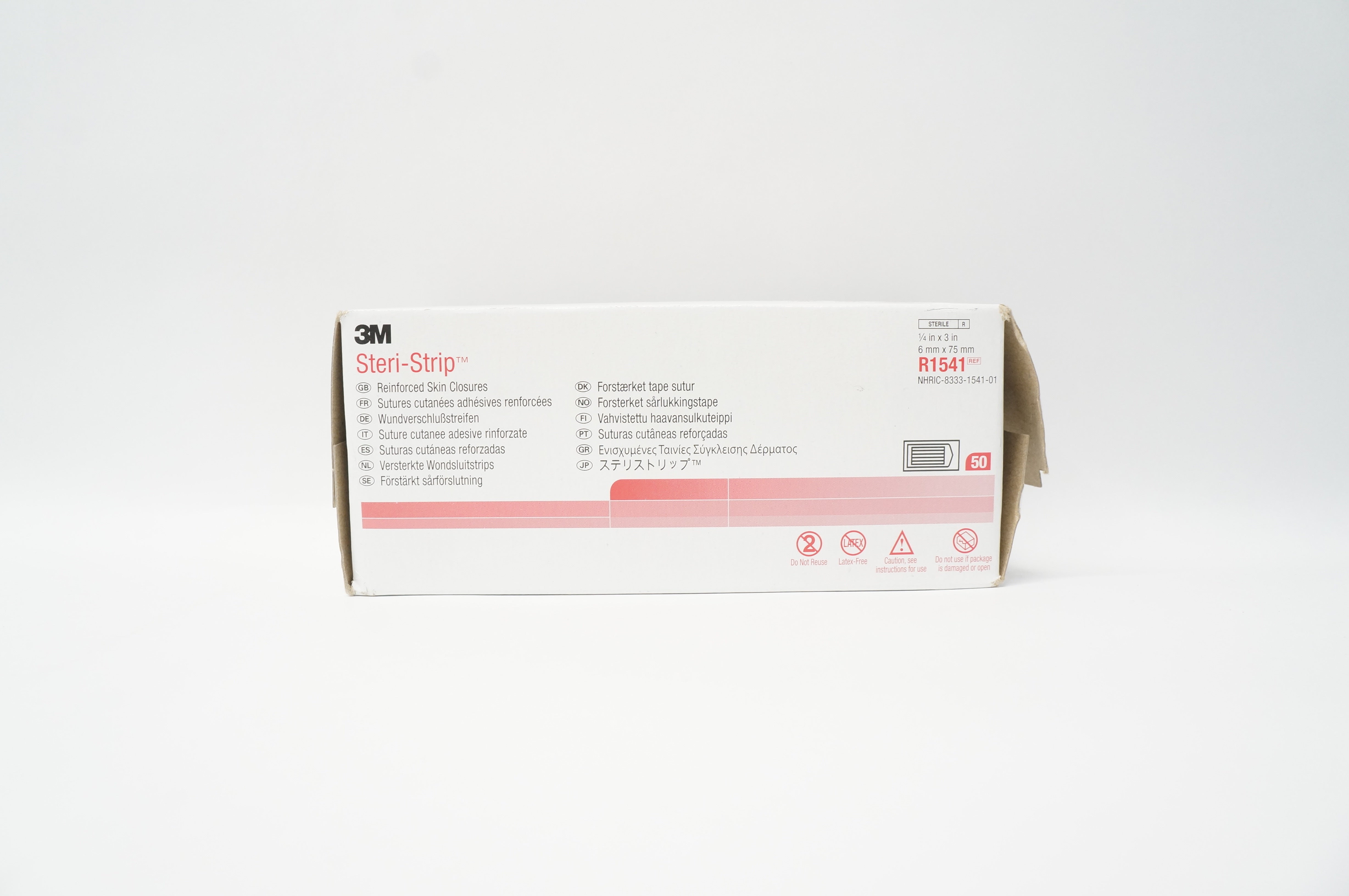 3M R1541 Steri-Strip Reinforced Skin Closures 1/4 inch x 3 inch (x) - Box of 50