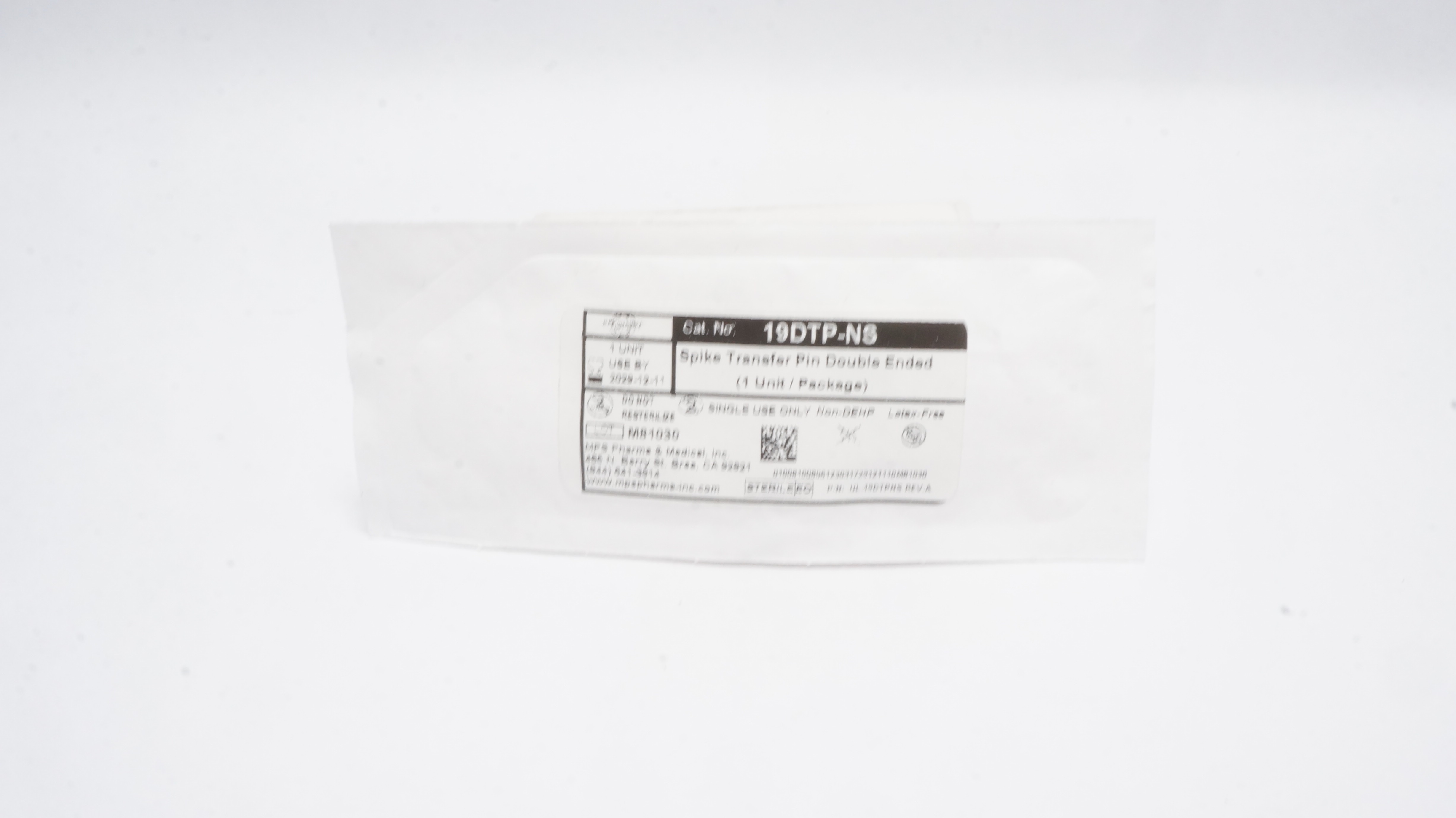MPS Pharma 19DTP-NS Spike Transfer Pin Double Ended