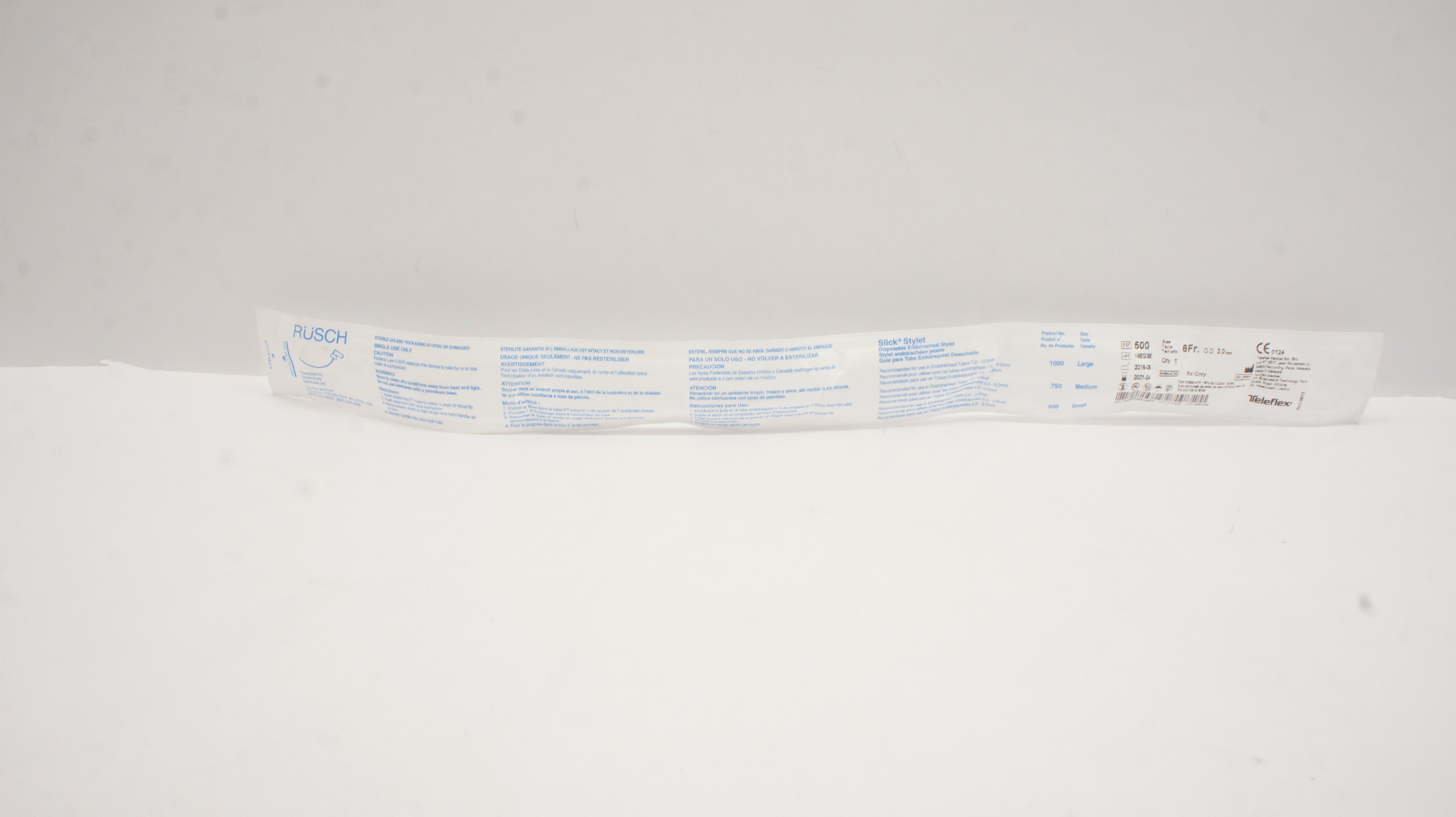 Teleflex 500 Rusch Slick Stylet Disposable Endotracheal Stylet 6Fr. x 2.0mm (x)