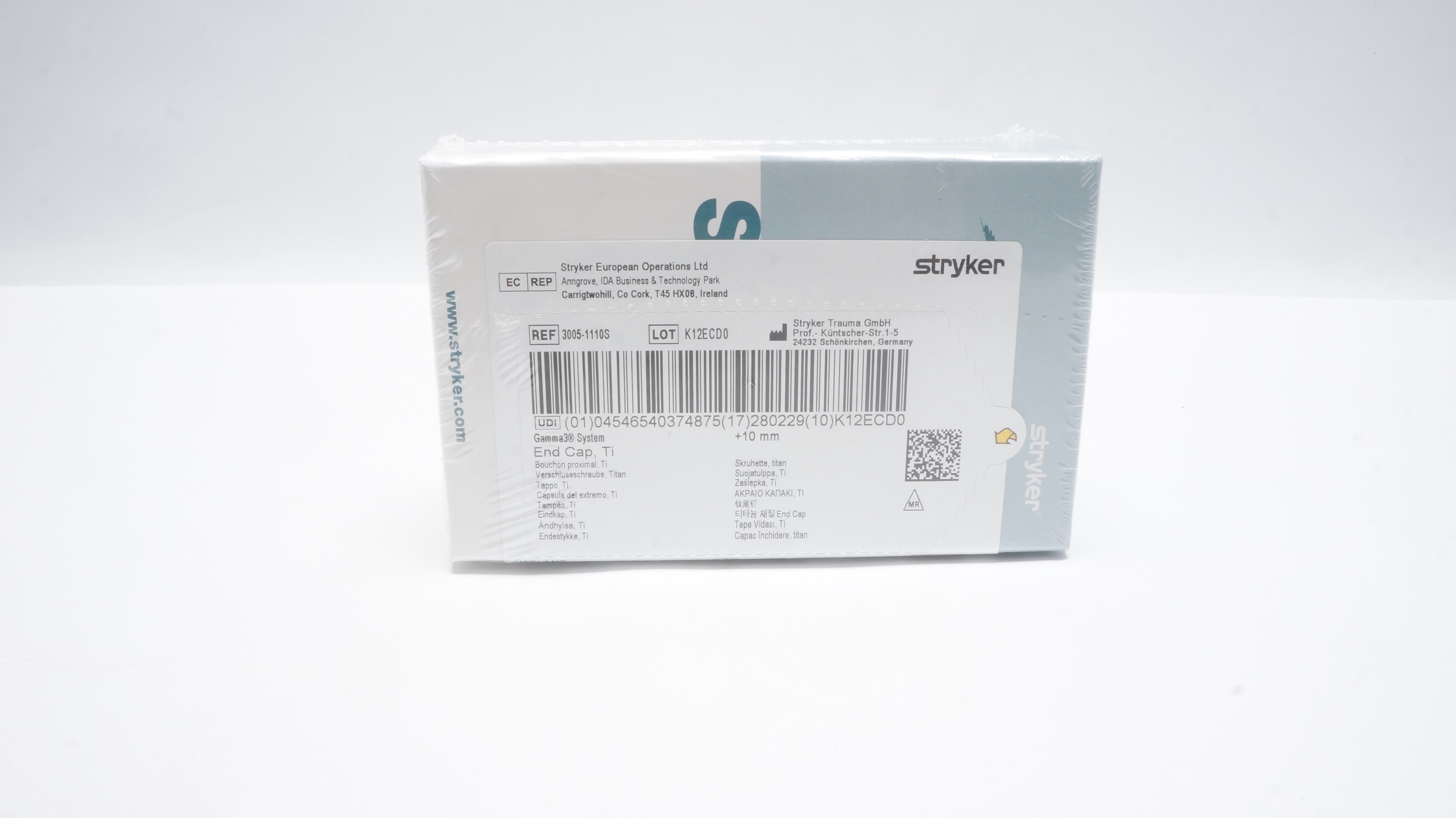 Stryker 3005-1110S Gamma3 System End Cap,Ti +10mm