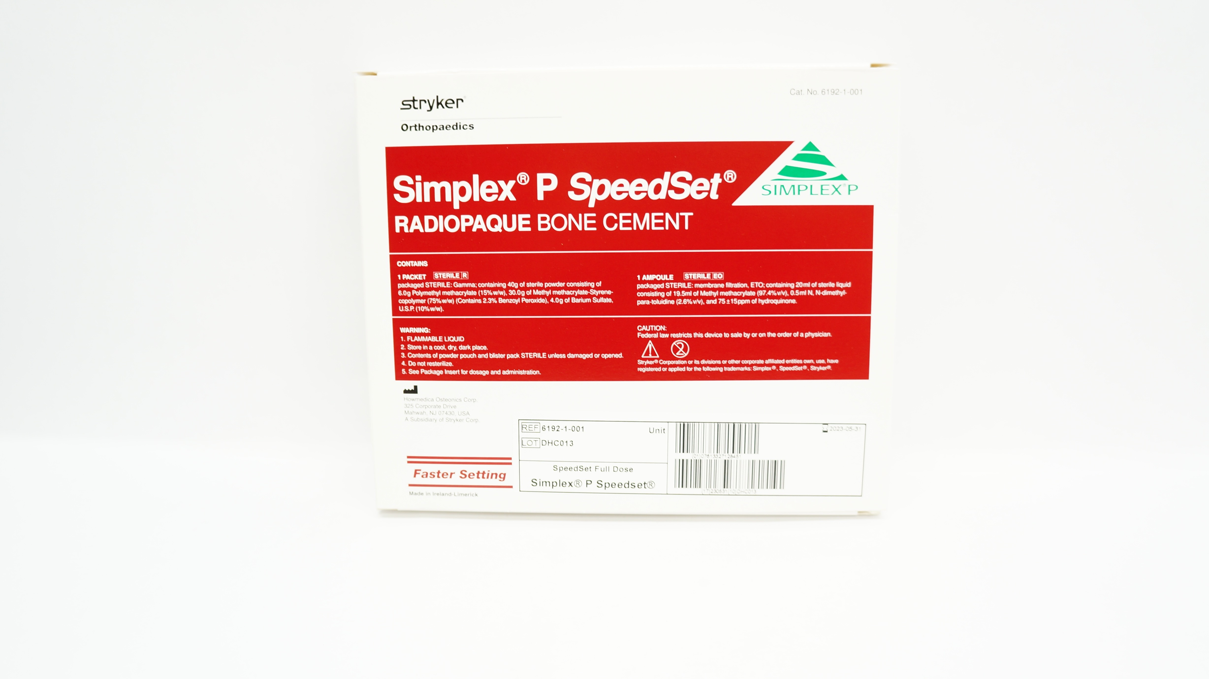 Stryker 6192-1-001 Simplex P SpeedSet Radiopaque Bone Cement (x)