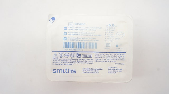 Smiths Medical 505060 Portex Flexible D.I.C. Tracheostomy Tube 6.0mm (x)
