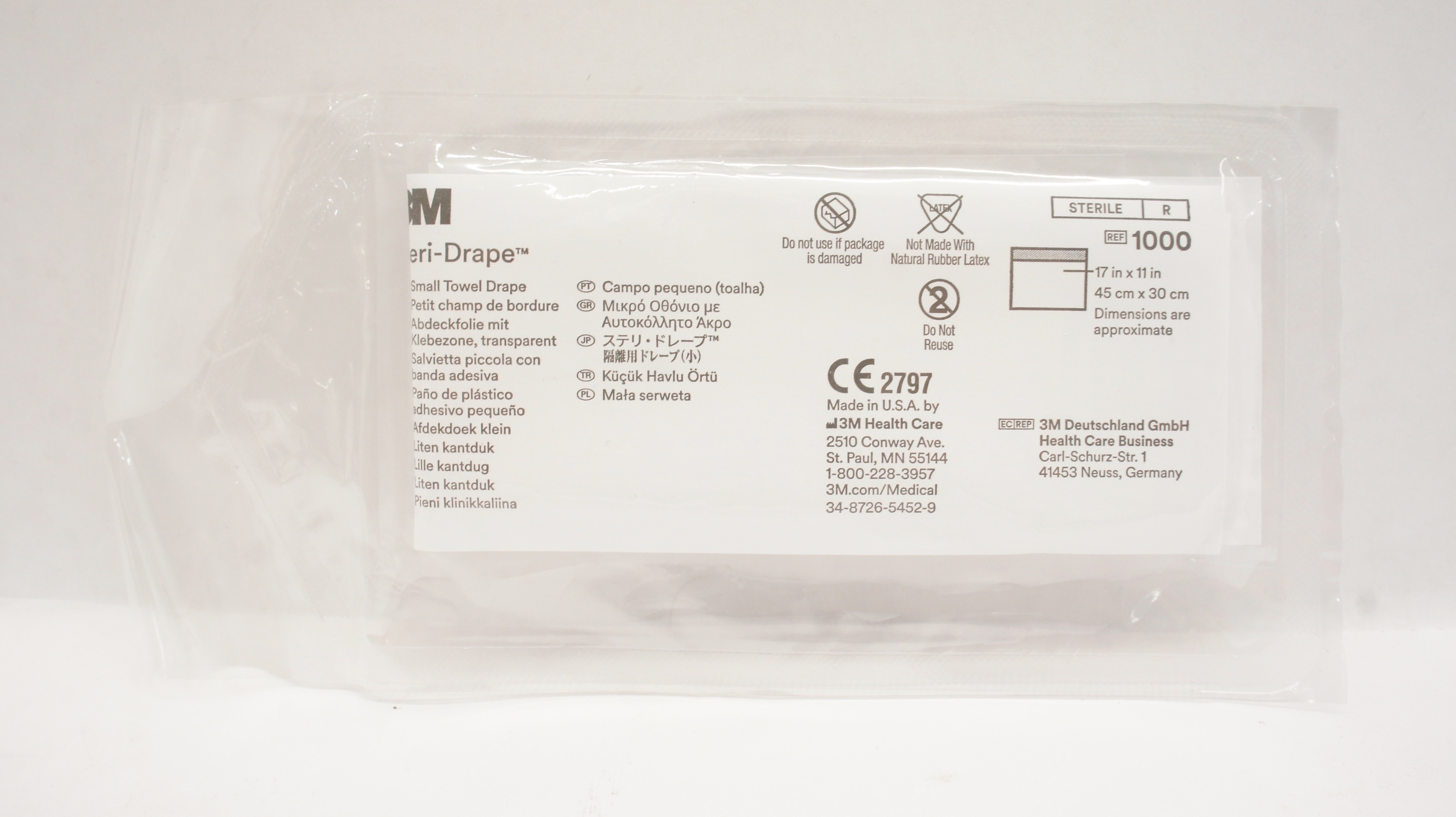 3M 1000 Steri-Drape Small Towel Drape 17 inch x 11 inch