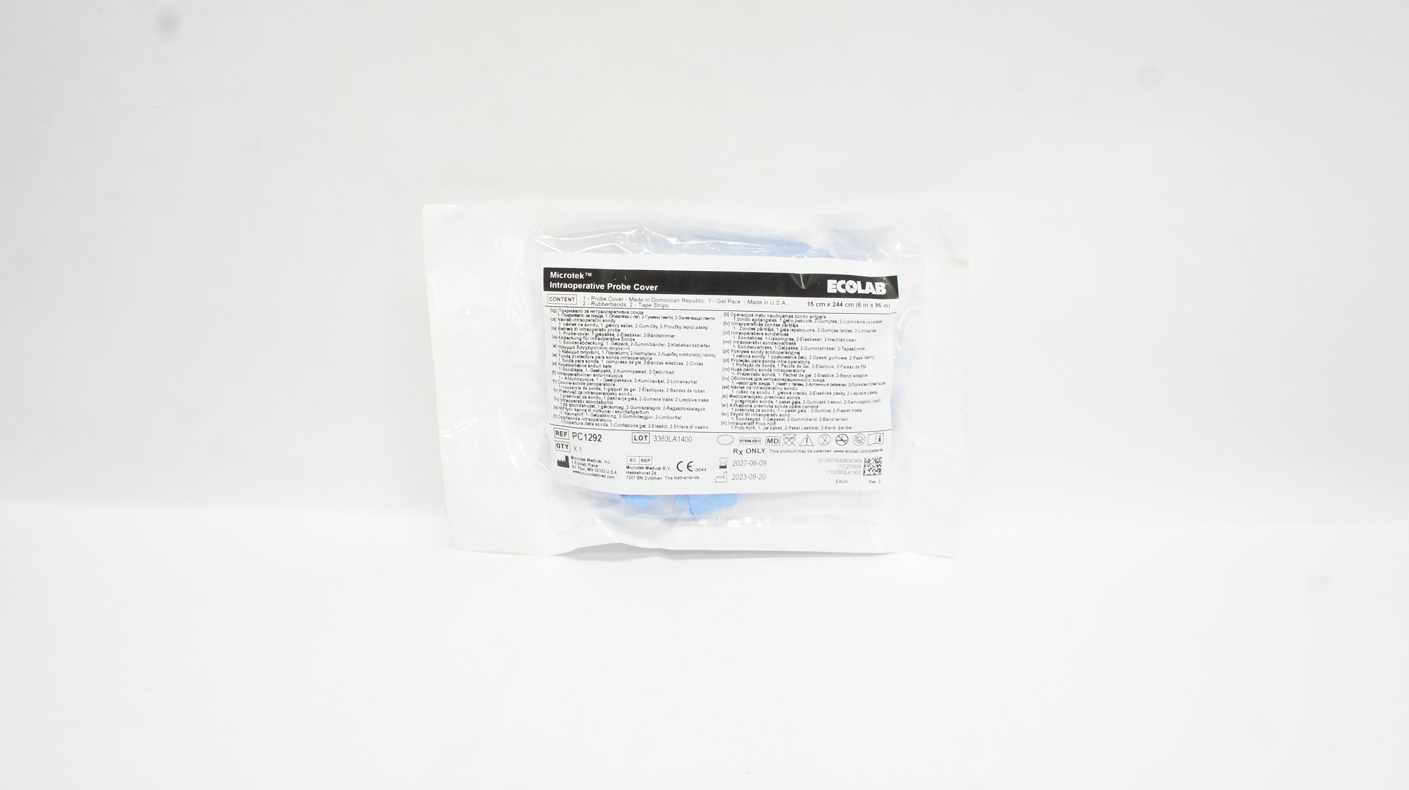 Microtek PC1292 Ecolab Intraoperative Probe Cover 6inch x 96inch