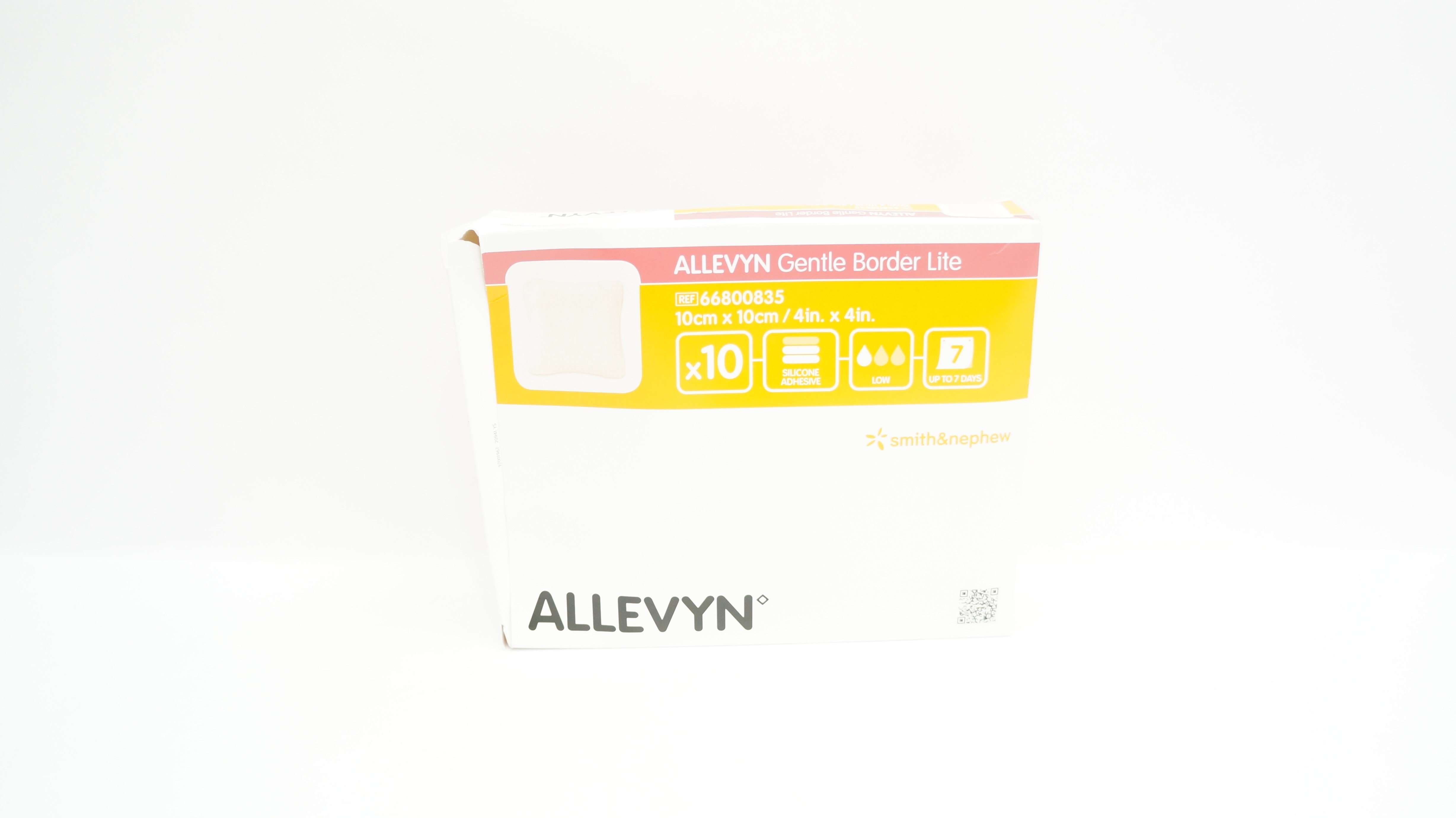 Smith&Nephew 66800835 Allevyn Gentle Border Lite 4inch x 4inch - Box of 10