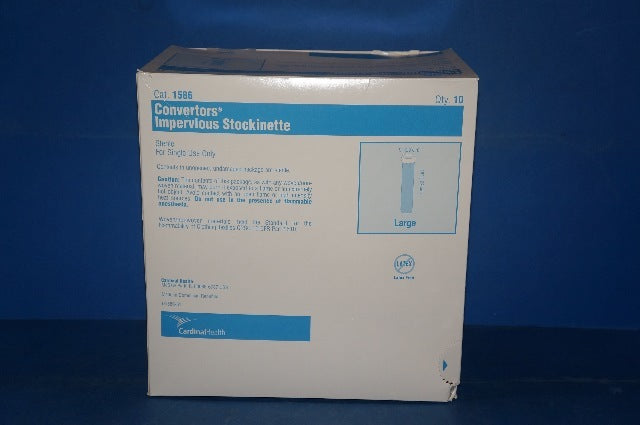 Cardinal Health 1586 Convertors Impervious Stockinette Large ~ Box of 10