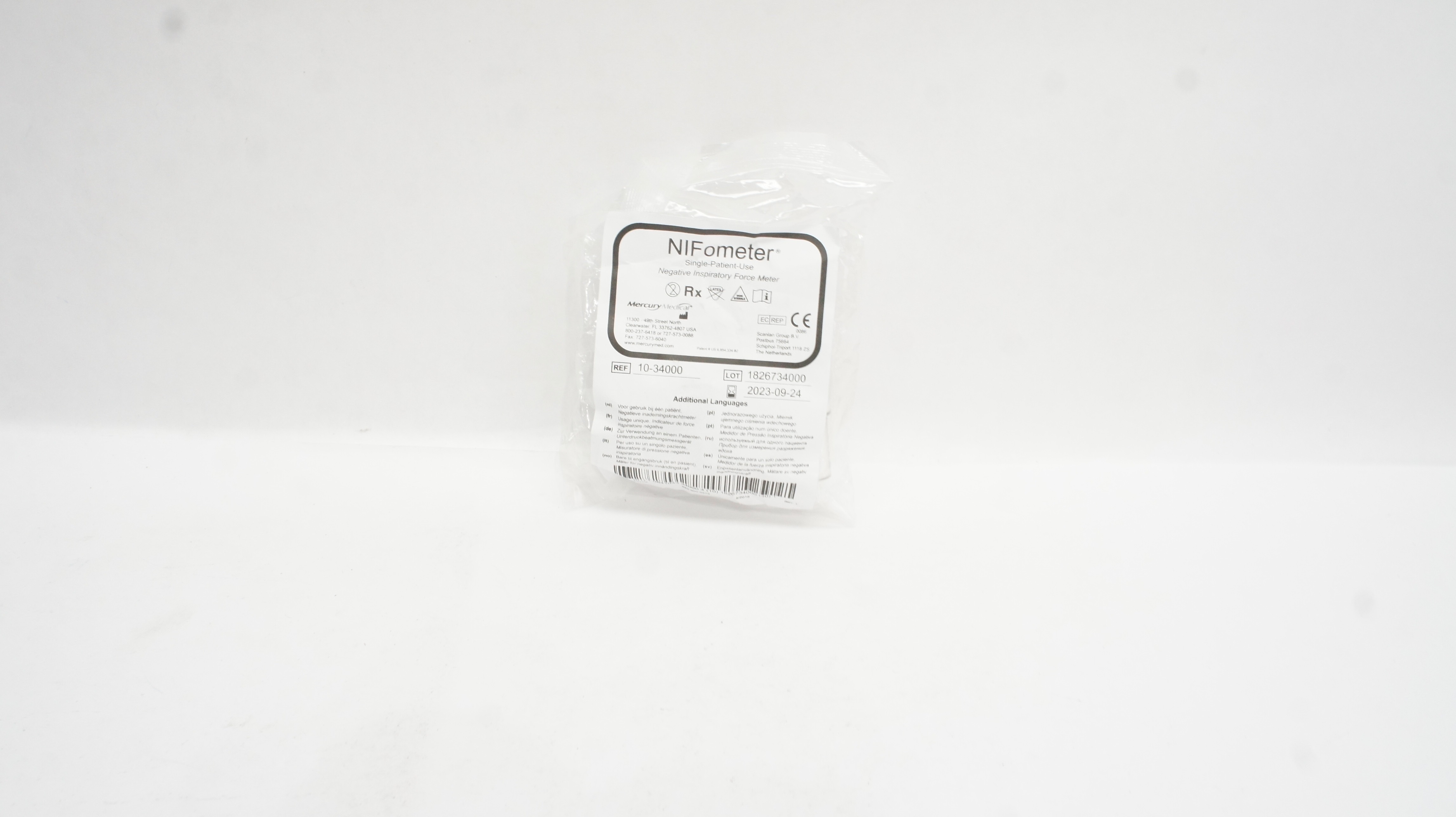 Mercury Medical 10-34000 NIFometer Negative Inspiratory Force Meter (x)