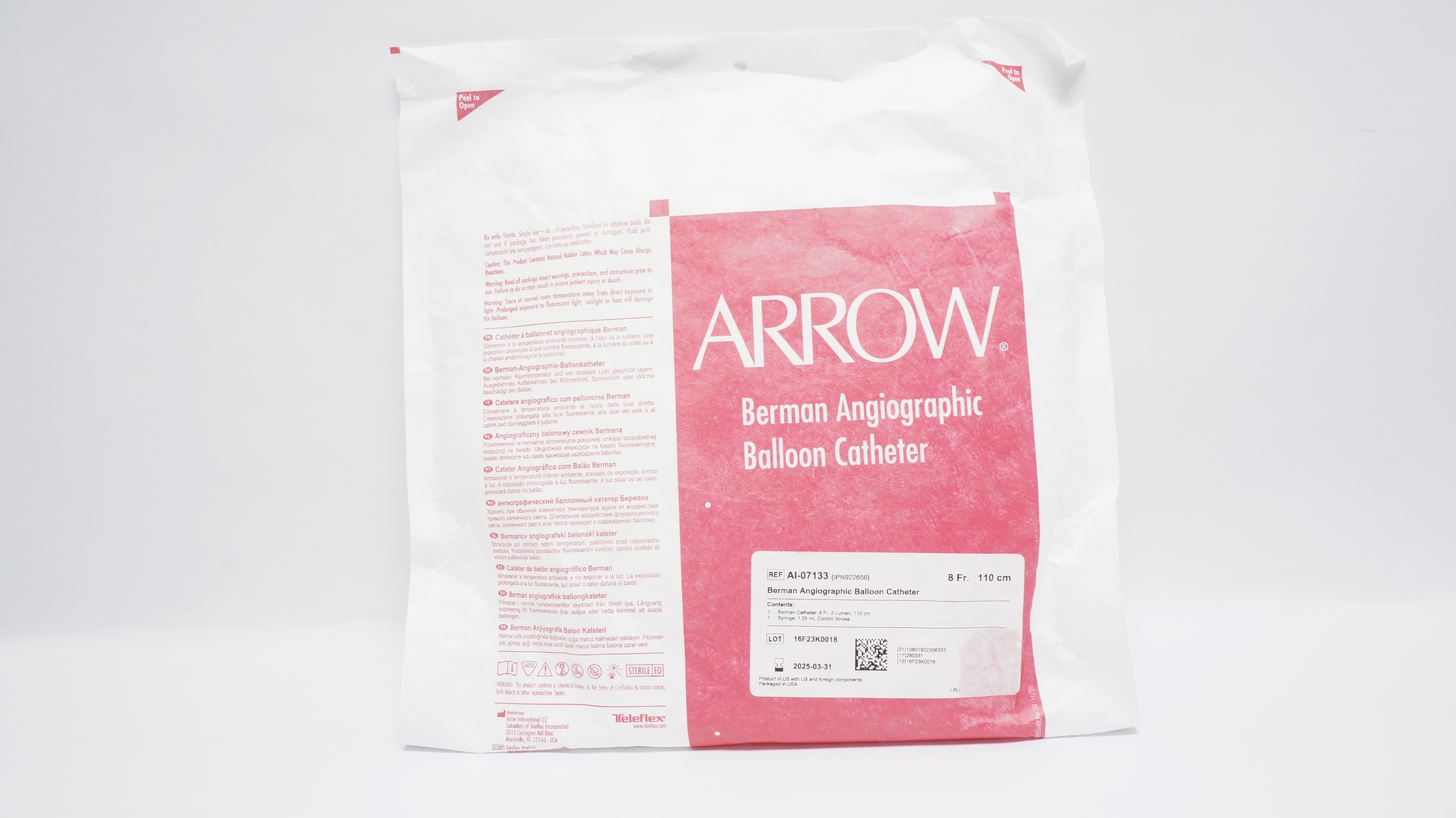 Teleflex AI-07133 Berman Angiographic Balloon Cath. 8Fr x 110cm (x)