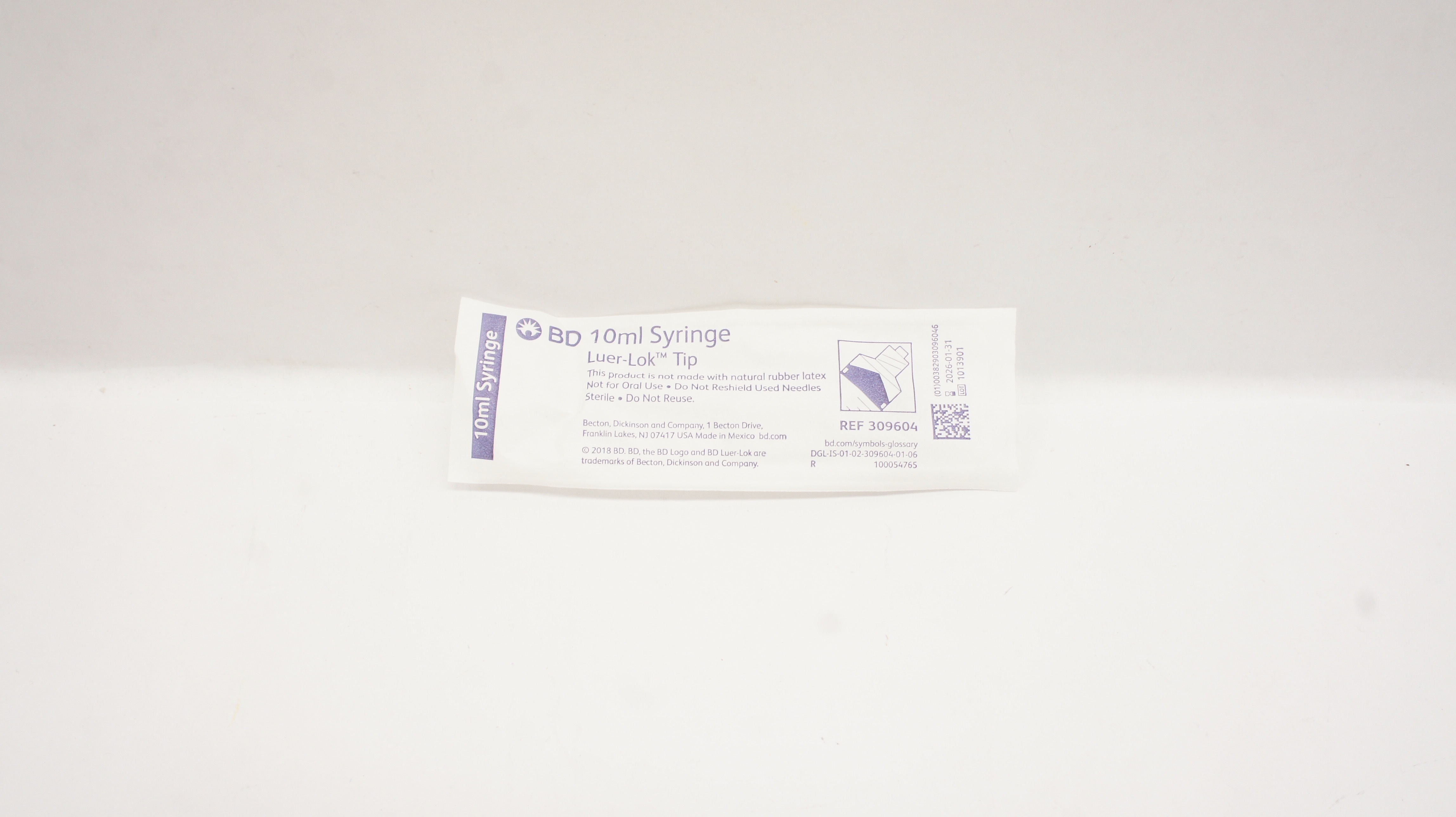 BD 309604 10mL Syringe Luer-Lok Tip