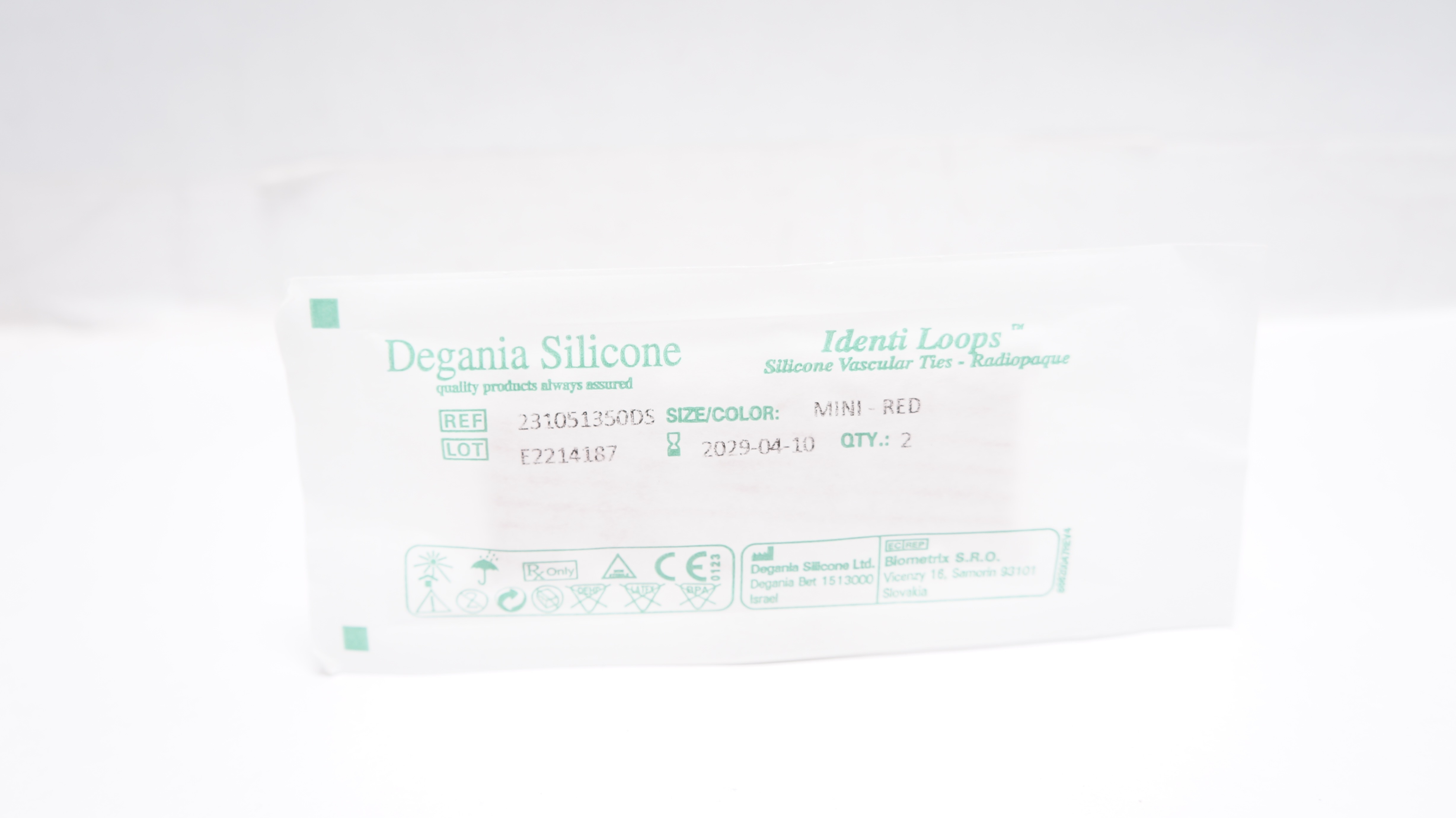 Degania Silicone 231051350DS Identi Loops Silicone Vascular Ties Mini -Pack of 2