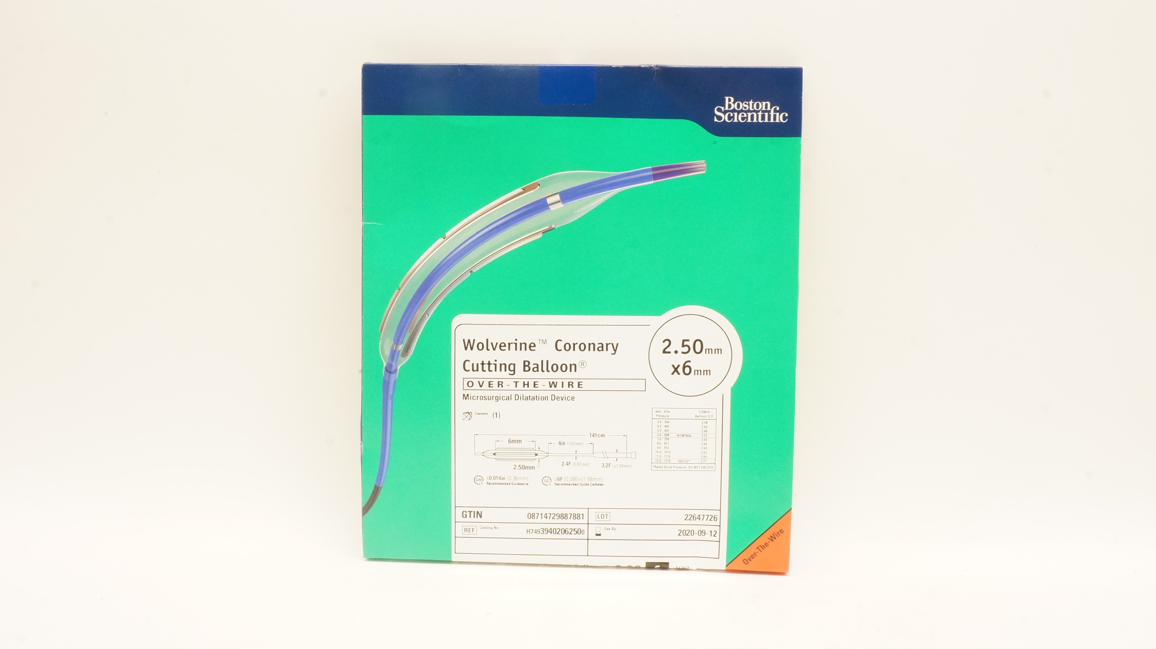 Boston Scientific 394020650 Wolverine Coronary Cutting Balloon 2.50mm x 6mm(x)