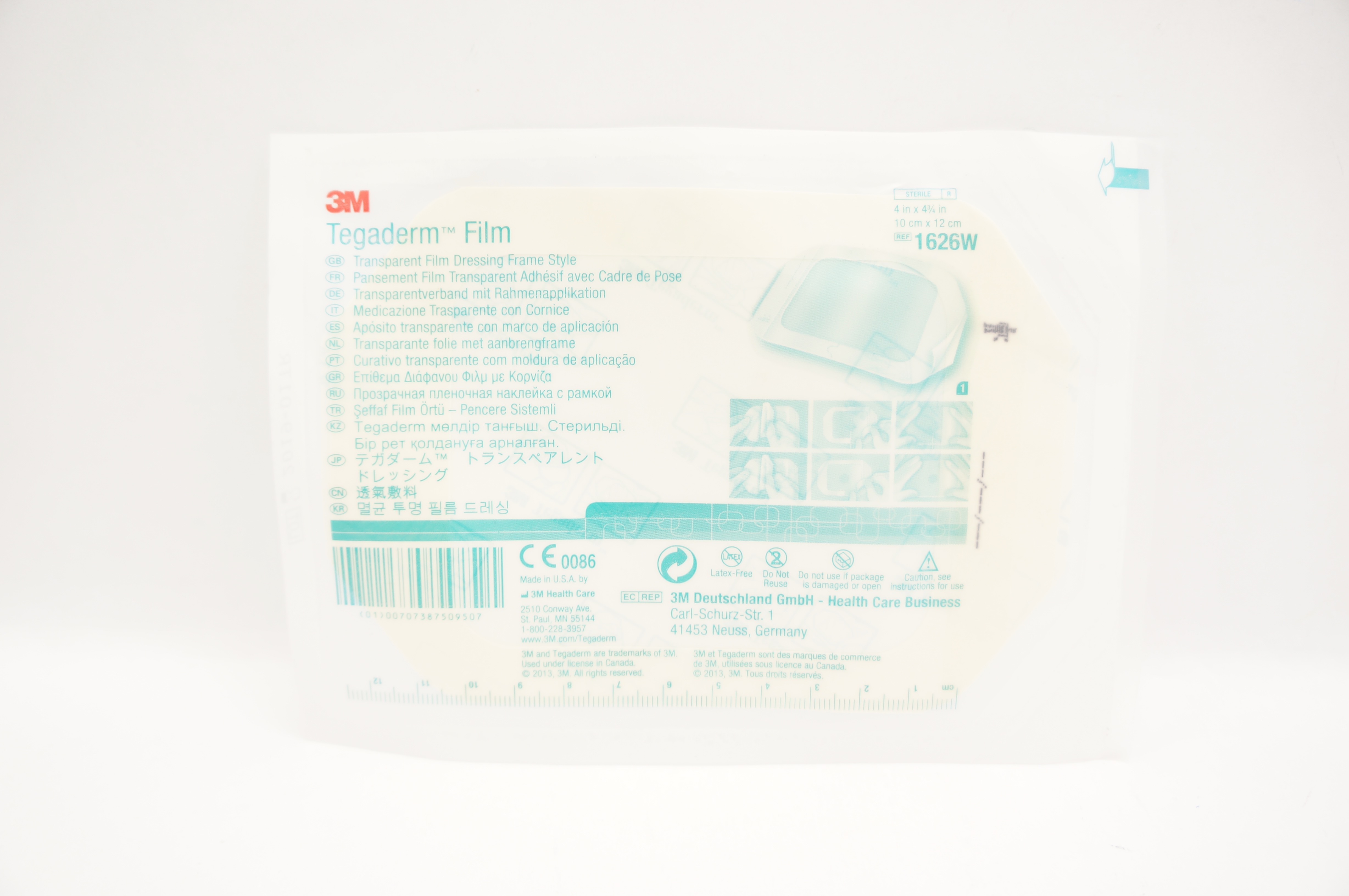 3M 1626W Tegaderm Transparent Film Dressing Frame Style 4 x 4 3/4inch (x)