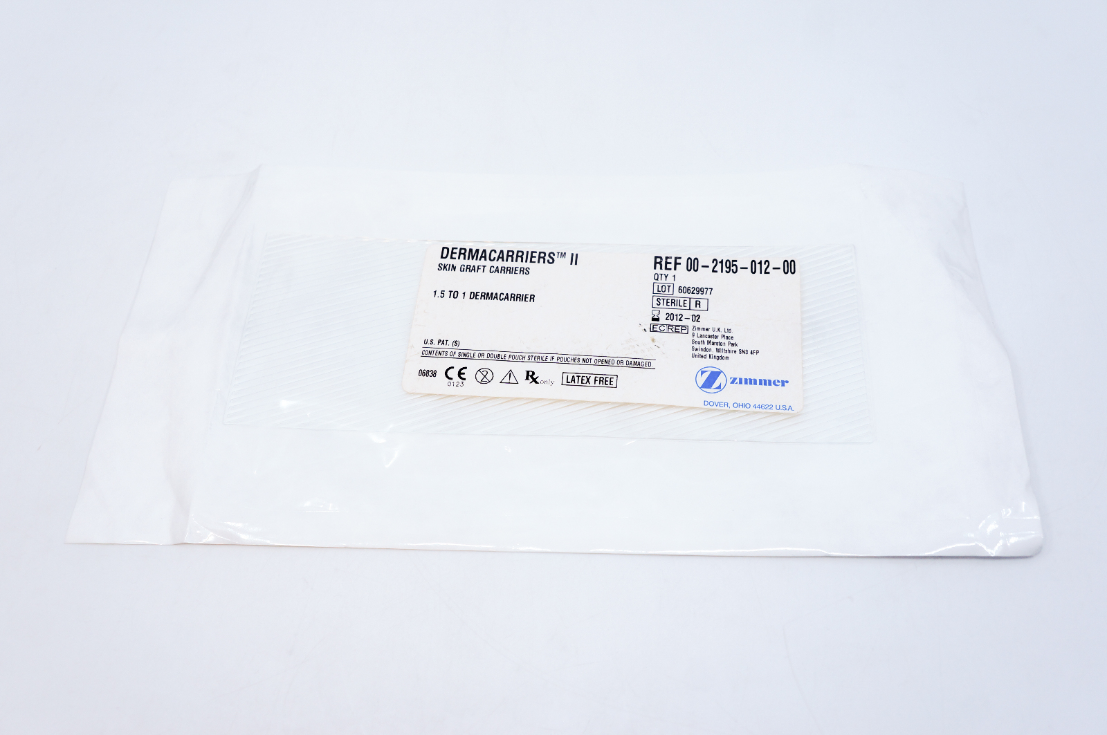 Zimmer 00-2195-012-00 DERMACARRIERS II Skin Graft Carriers (x)