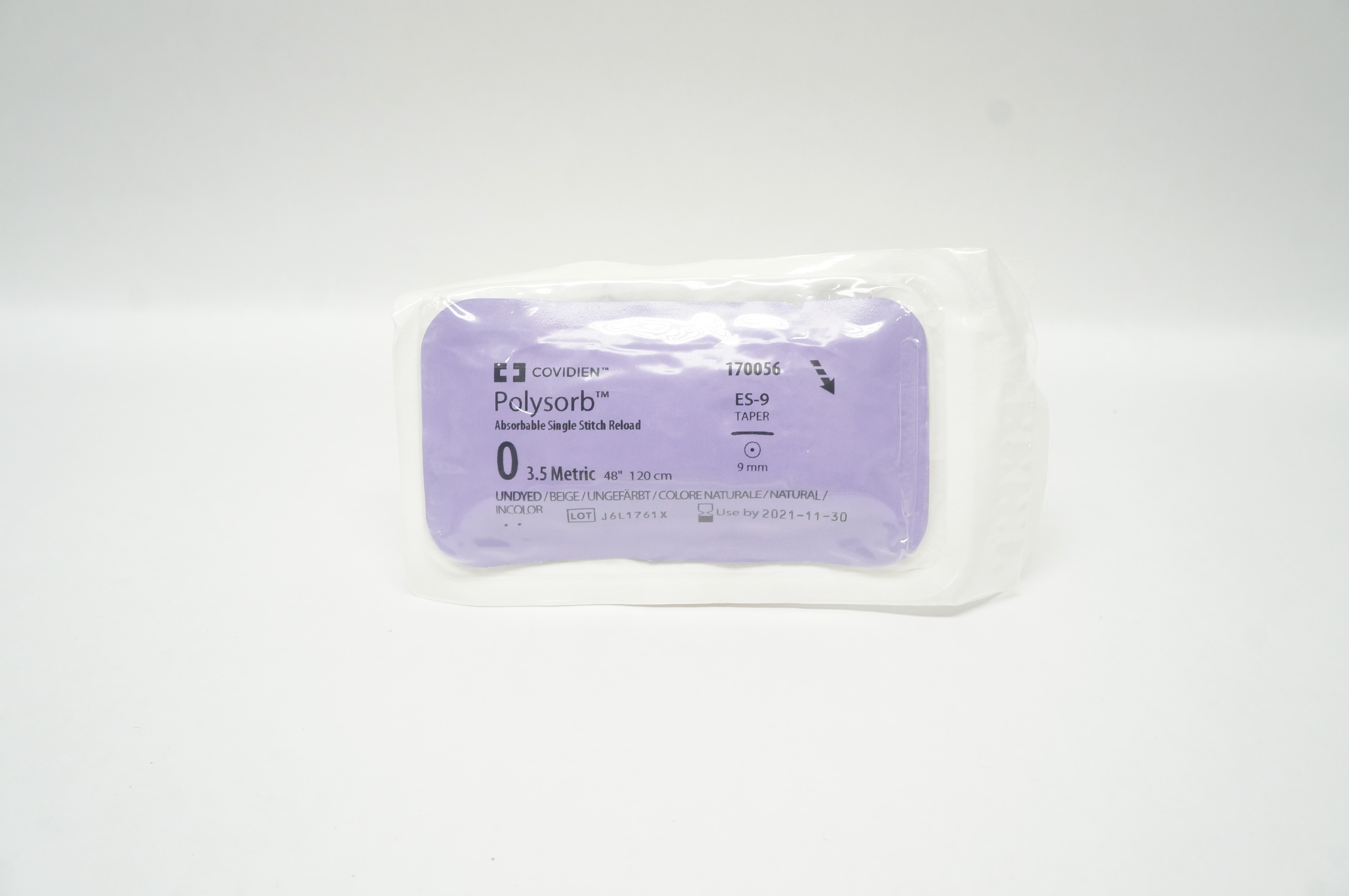 Covidien 170056 0 Polysorb Absorbable Single Stitch Reload ES-9 9mm 48inch (x)