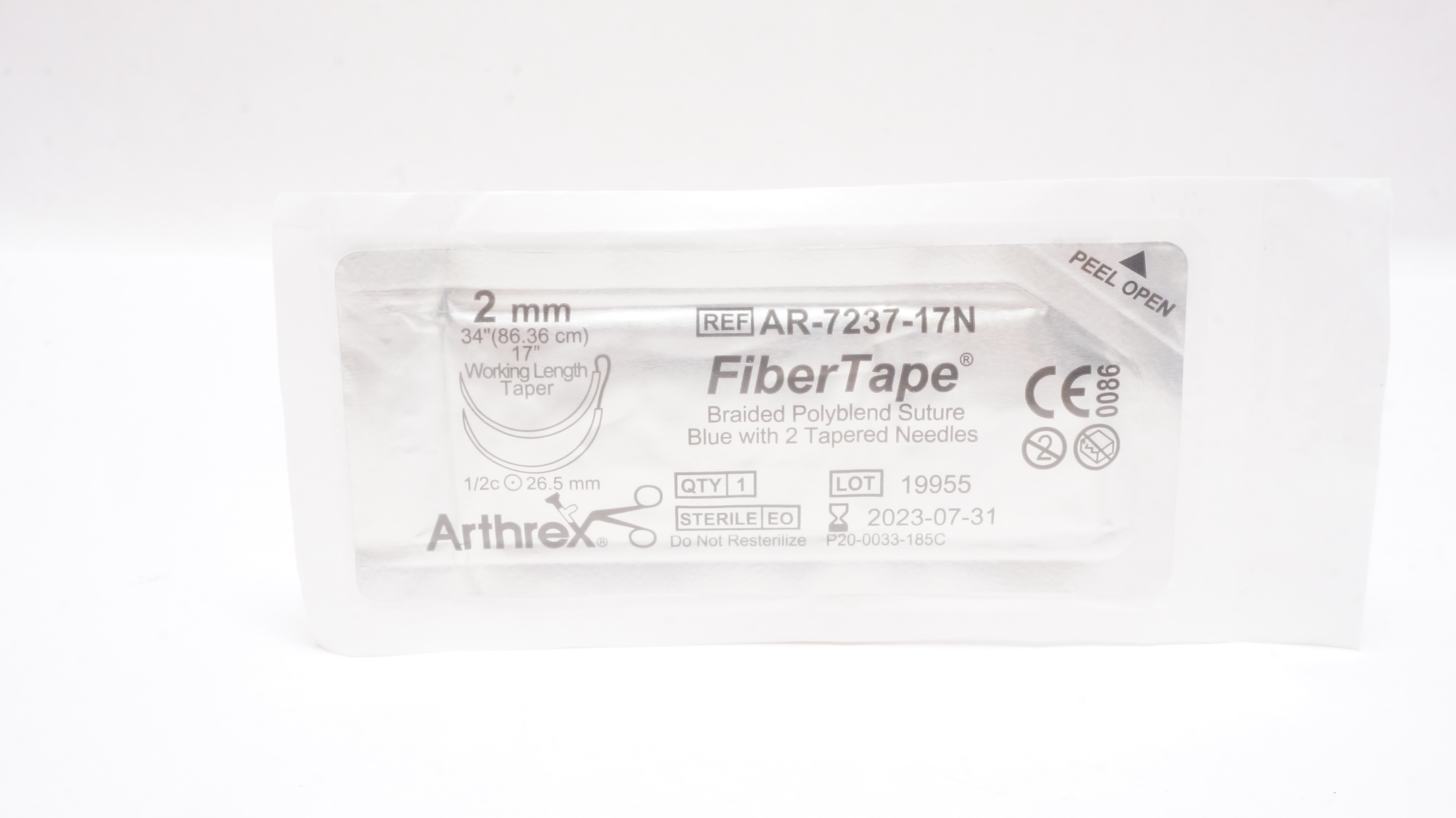 Arthrex AR-7237-17N FiberTape Braided Stre 34inch 1/2c 26.5mm Taper 17inch