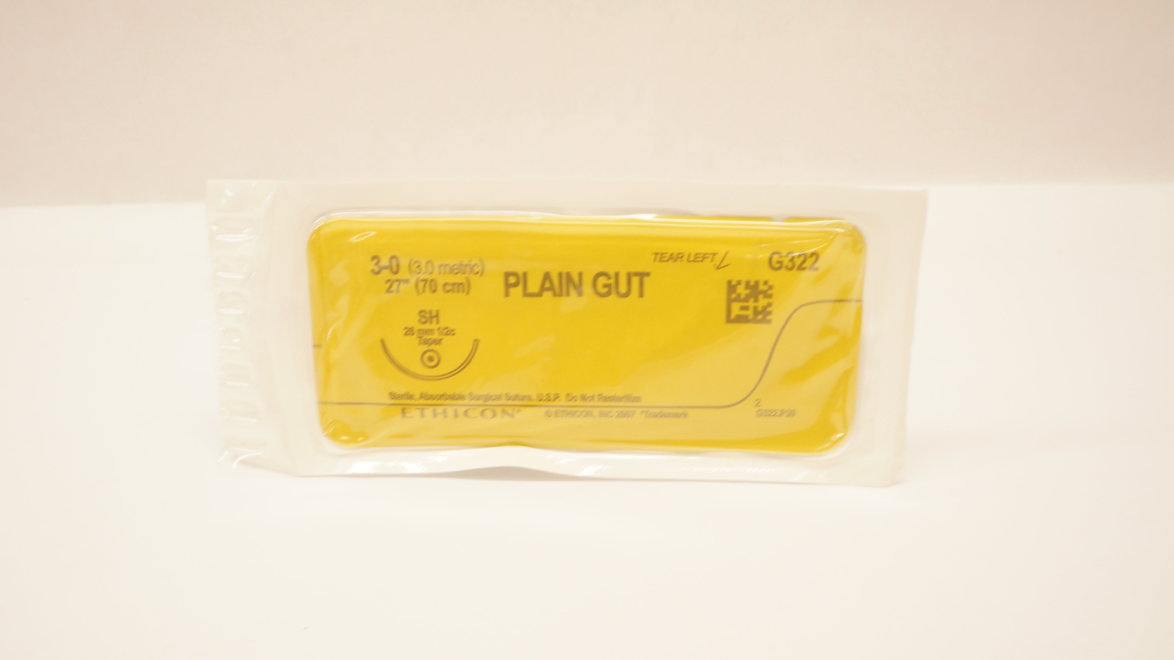 Ethicon G322 3-0 PLAIN GUT, SH, 26mm 1/2c Taper, 27inch (x)