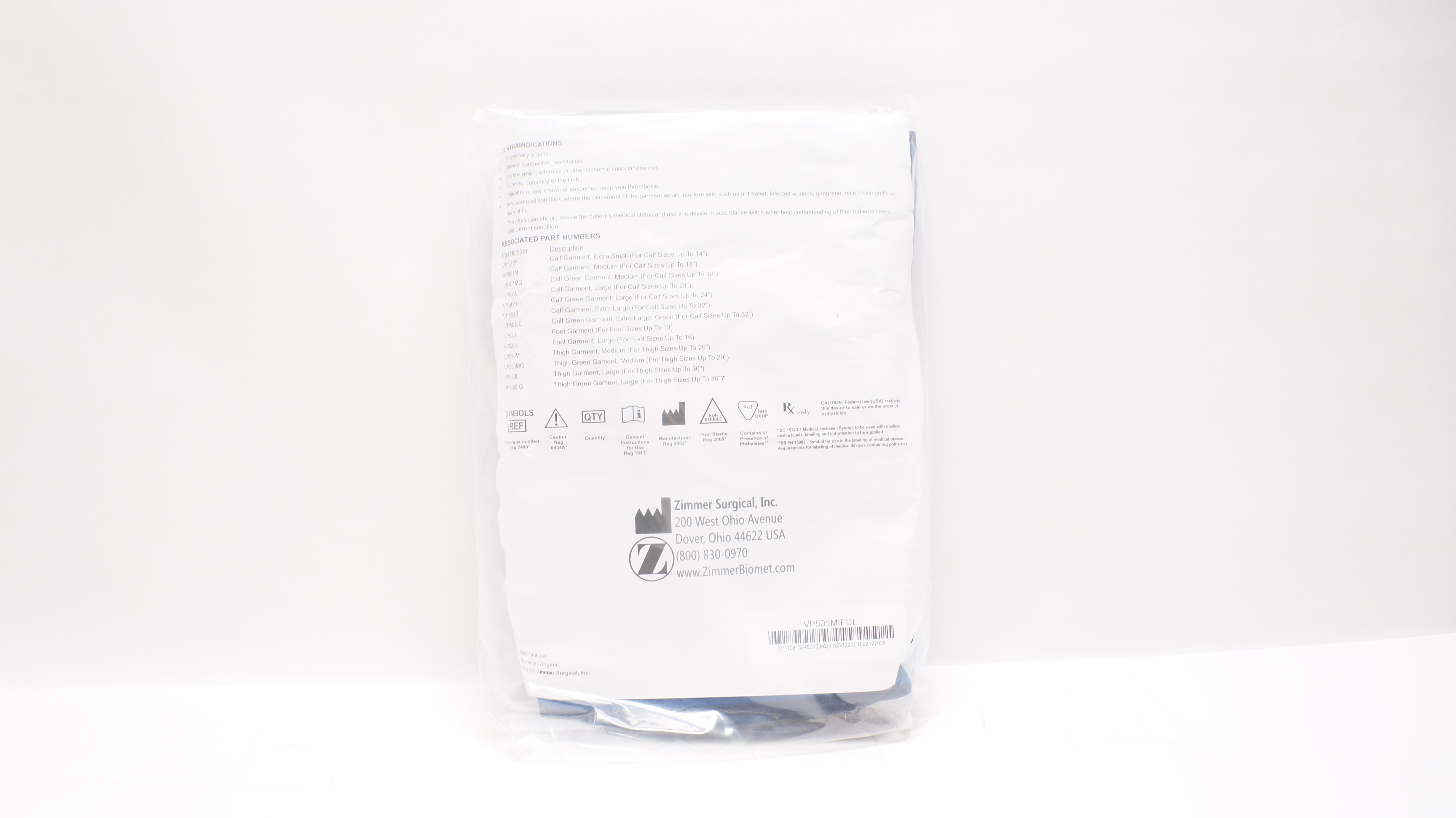 Zimmer 2493 VasoPress DVT Prophylaxis System Calf, Medium