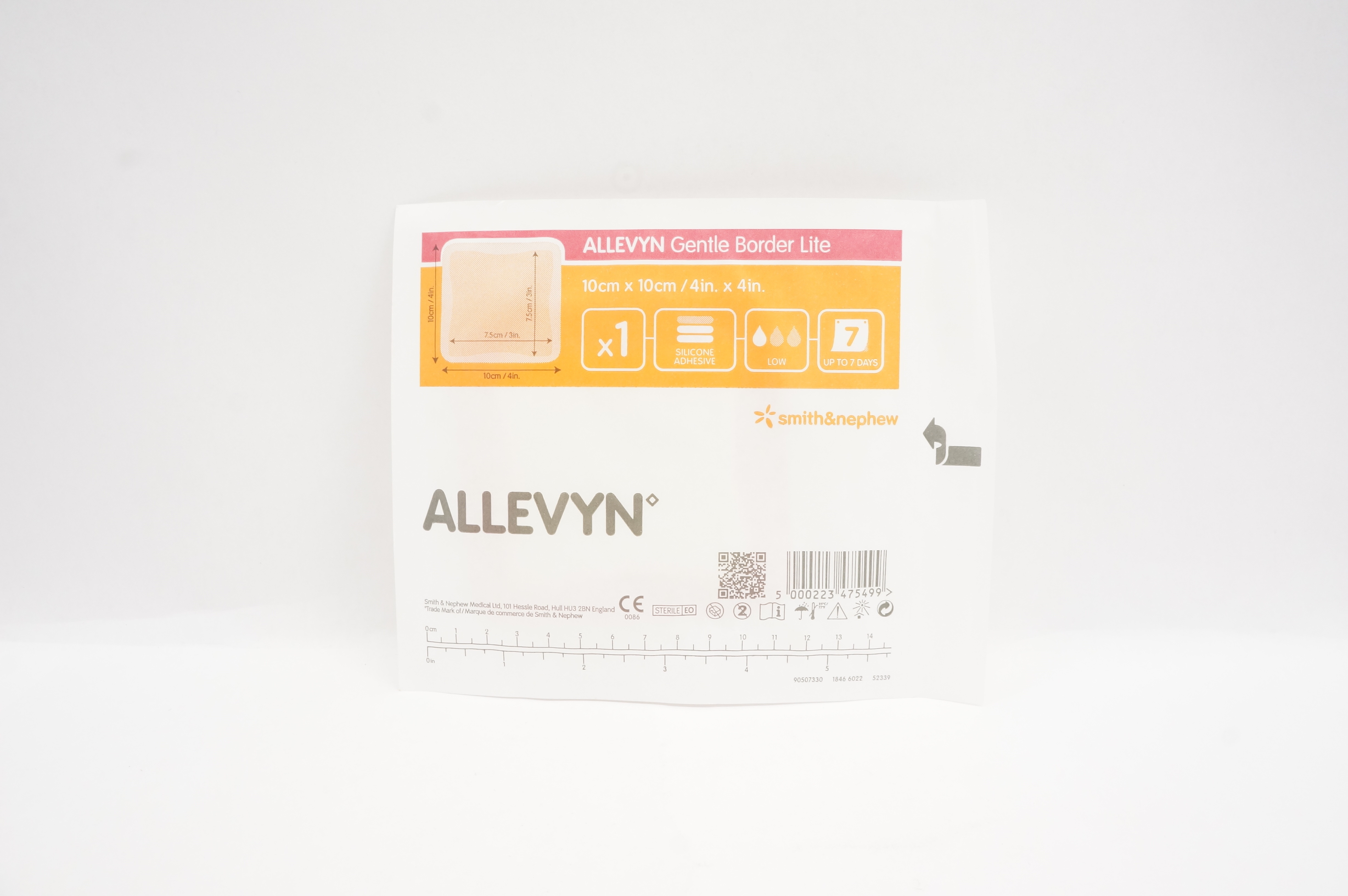 Smith&Nephew 66800835 Allevyn Gentle Border Lite 4inch x 4inch (x)