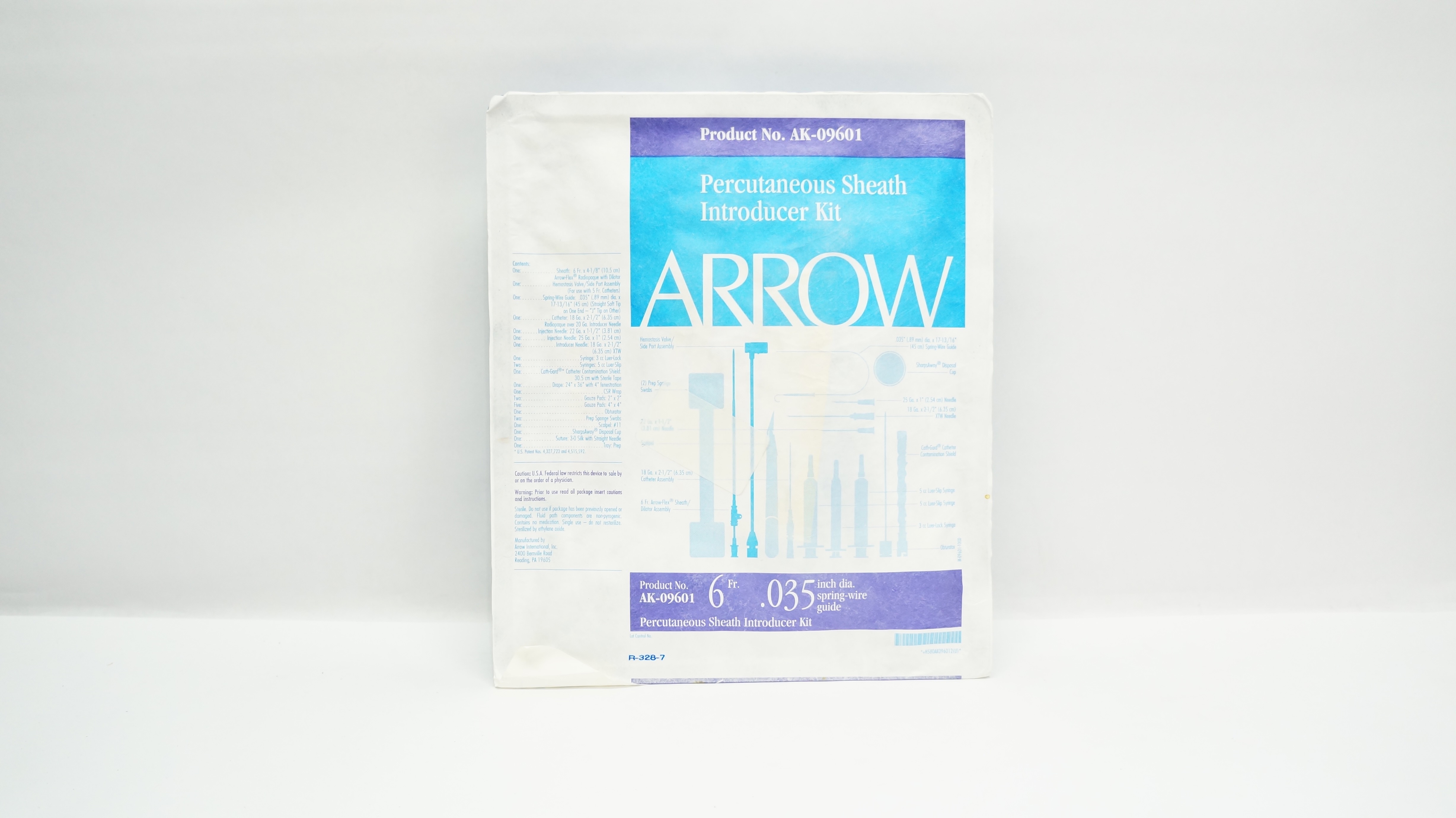 Arrow AK-09601 Percutaneous Sheath Introducer Kit 6Fr. x 10cm x 0.035inch
