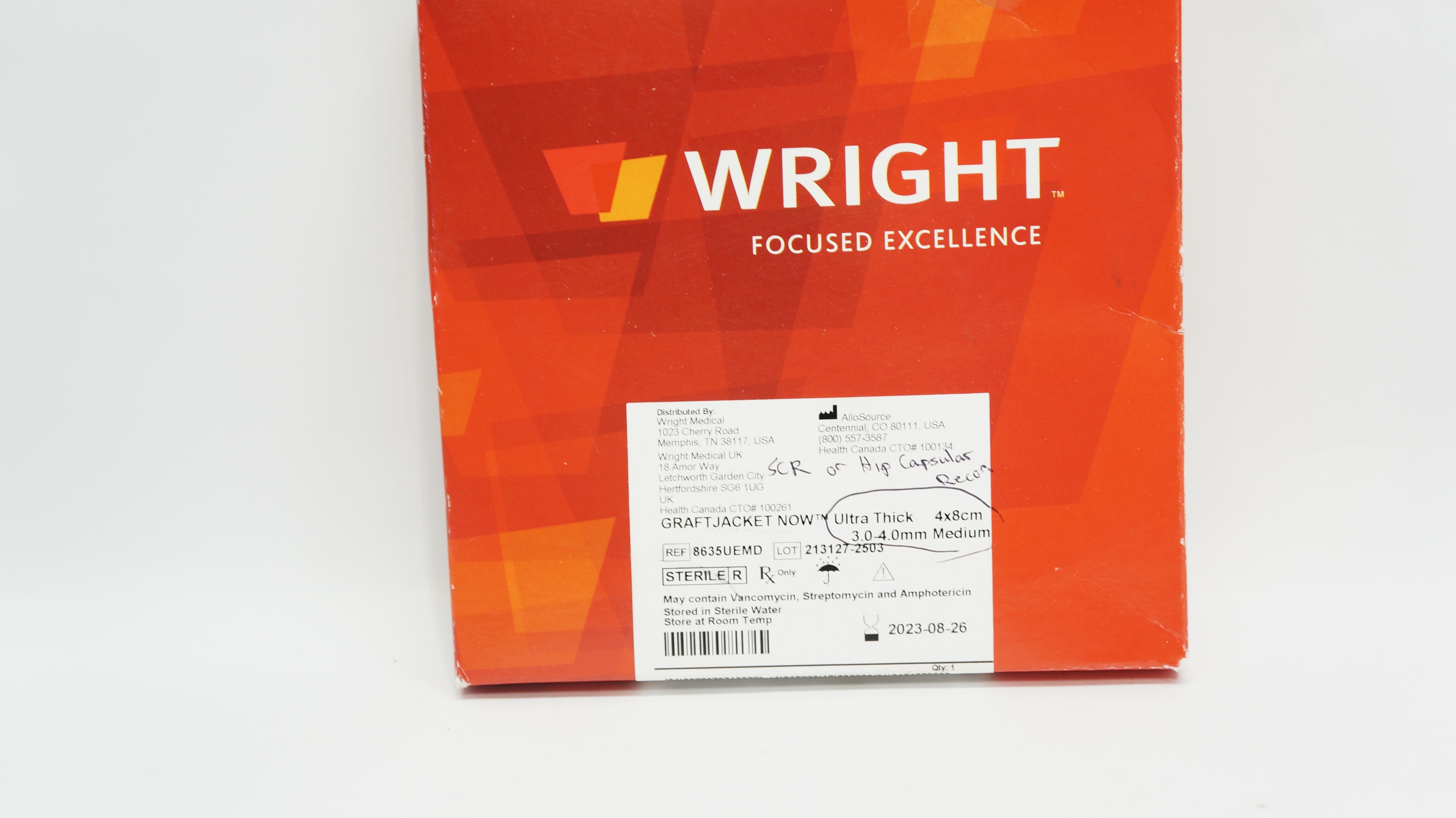 Allo Source 8635UEMD Wright  GraftJacket Now Medium, 4x8cm, 3-4mm Ultra Thick