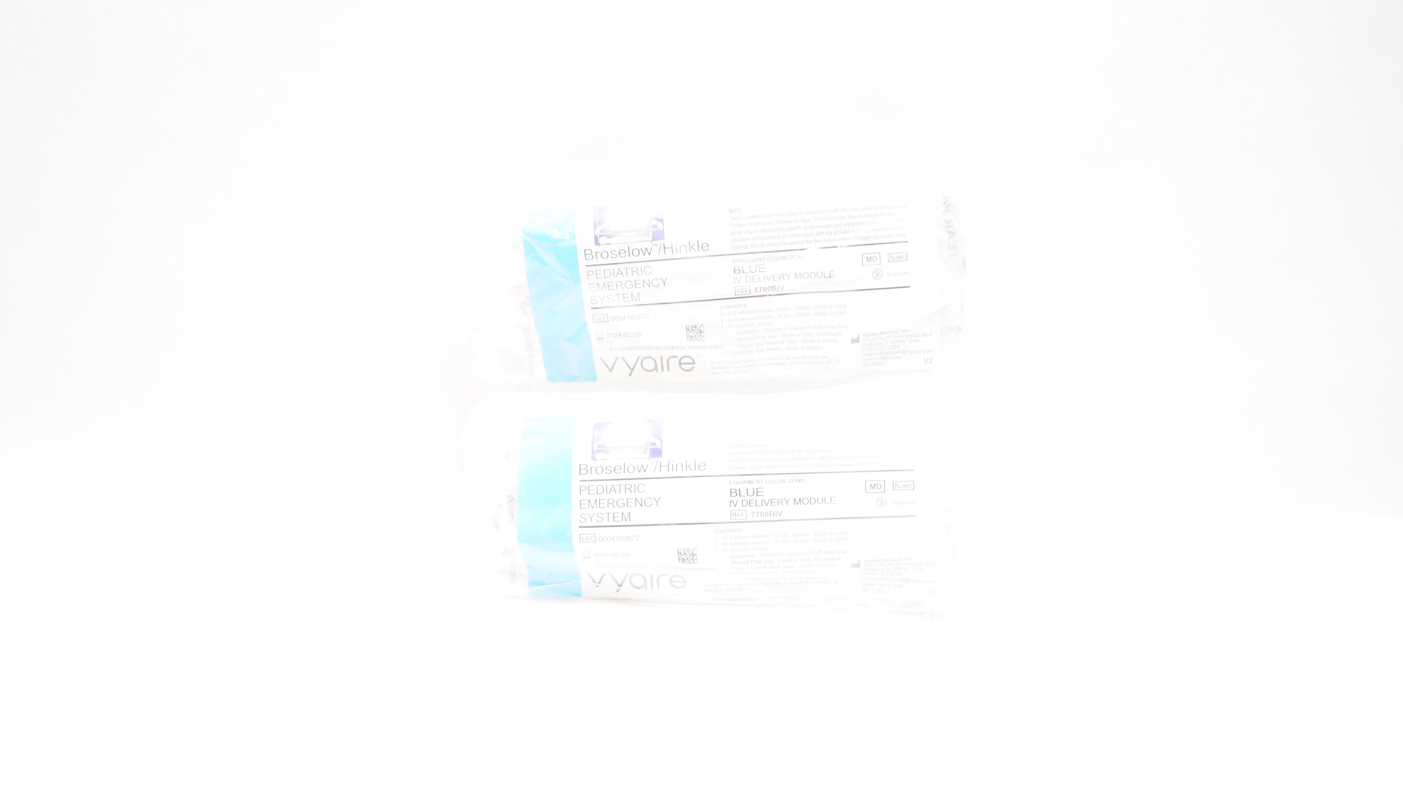 Vyaire 7700BIV Broselow/Hinkle Pediatric Emergency Blue (x) - Pack of 2