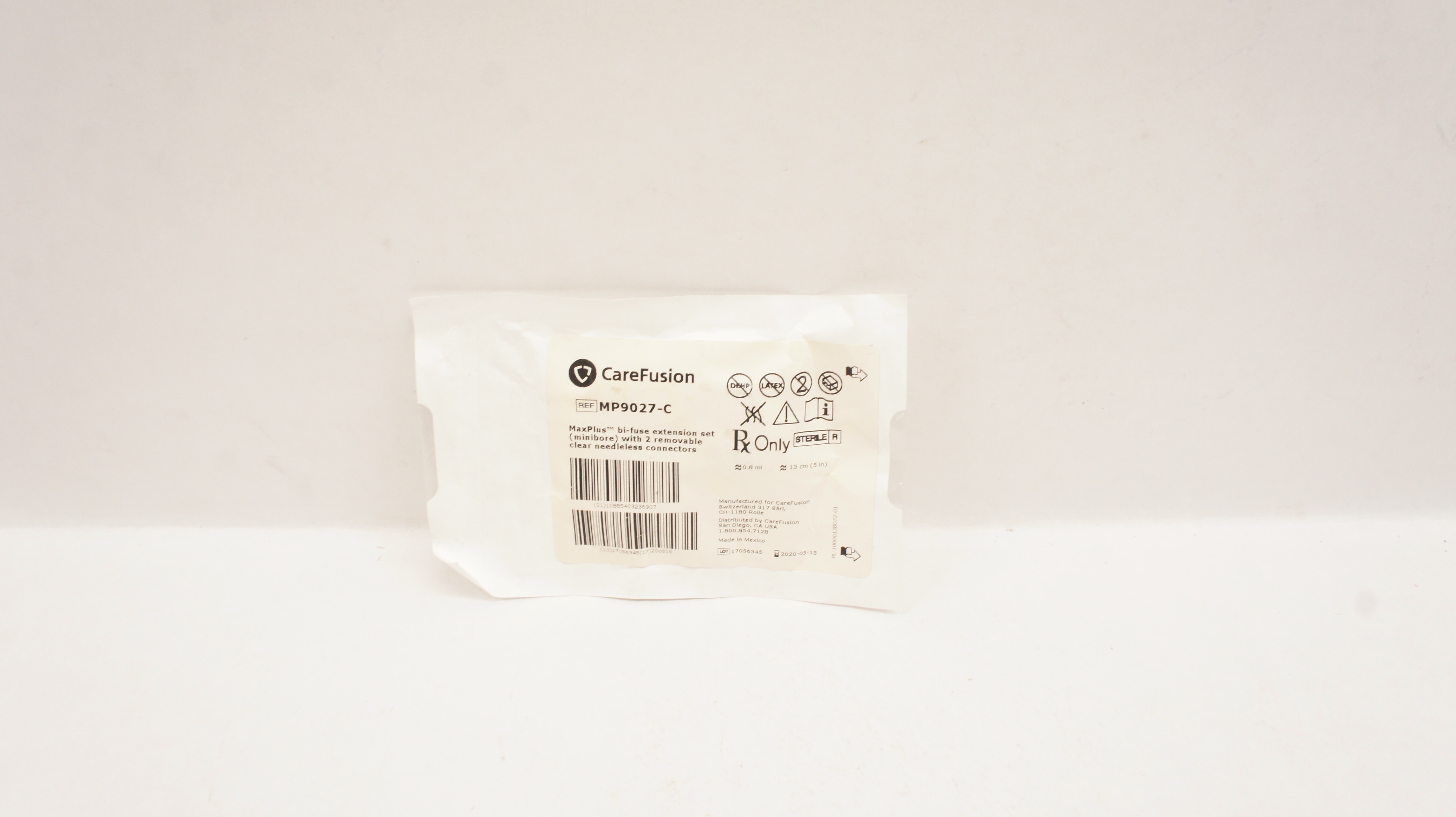 CareFusion MP9027-C MaxPlus Bi-Fuse Extension Set 0.8ml x 5inch (x)