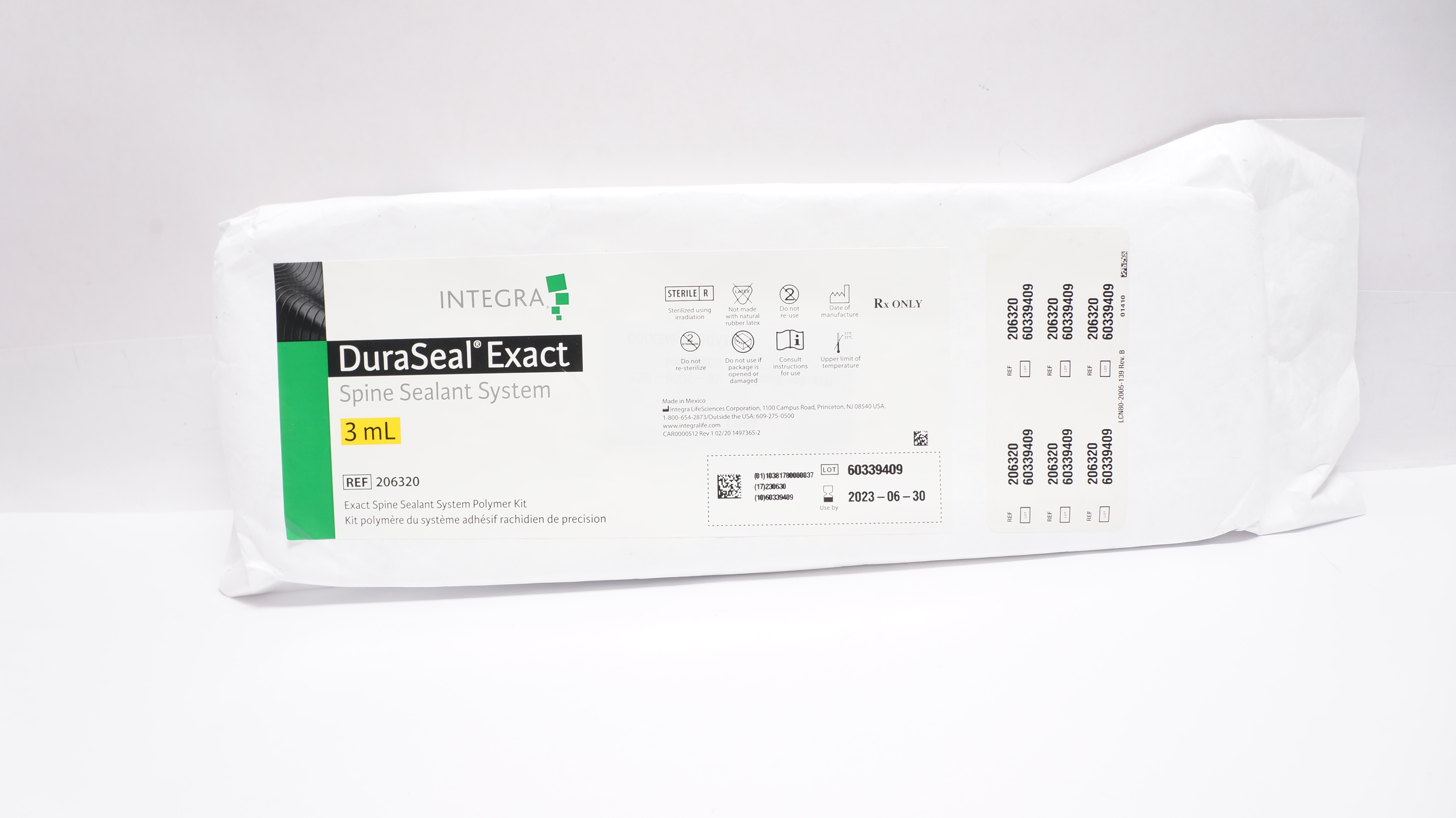 Integra 206320 DuraSeal Exact Spine Sealant System Polymer Kit 3mL (x)