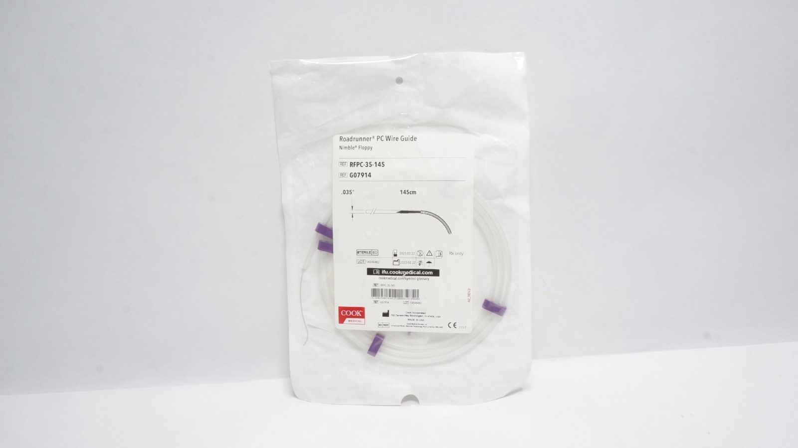 Cook Medical G07914 Roadrunner PC Wire Guide .035" 145cm