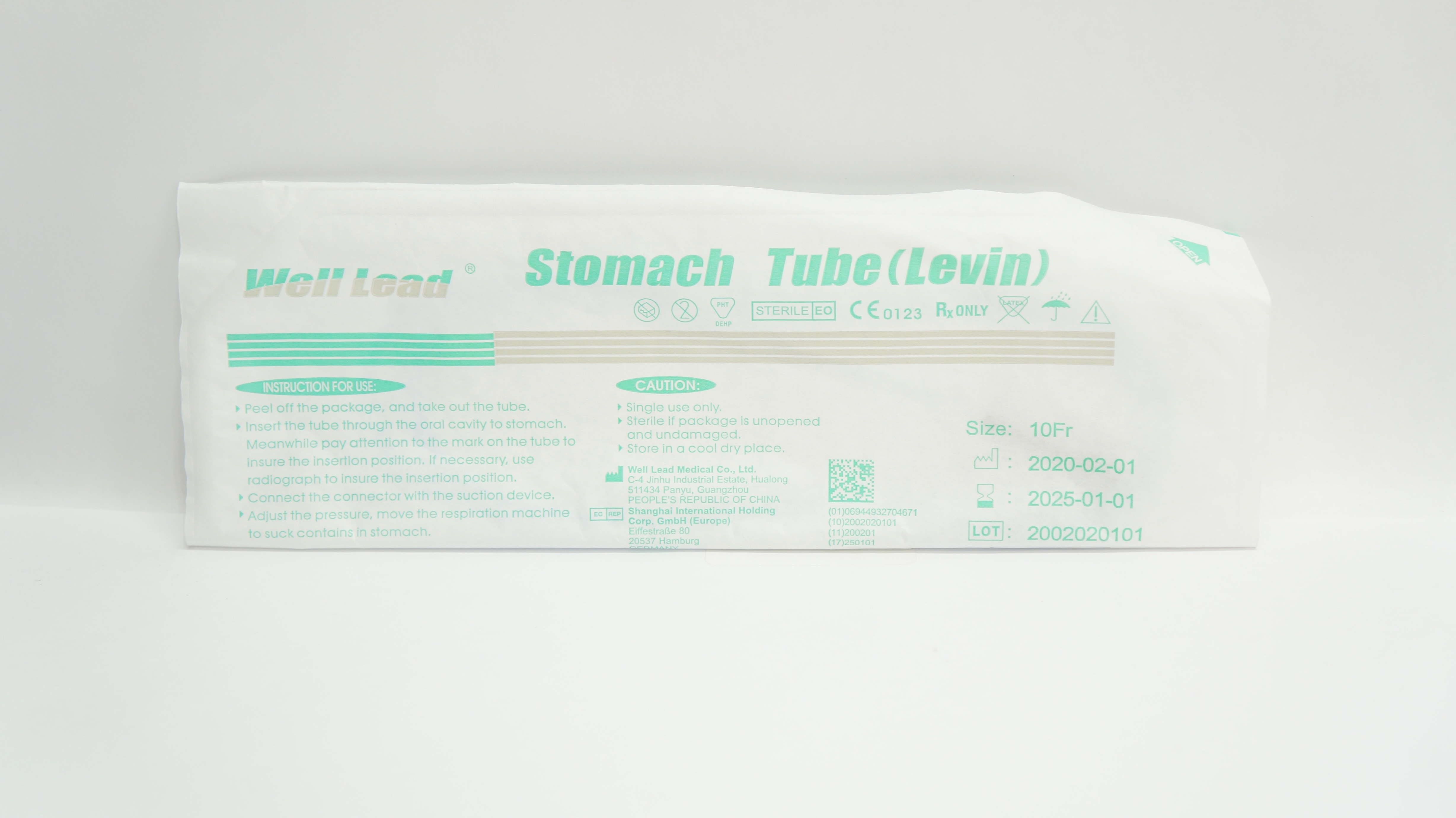 Well Lead Stomach Tube Levin 10Fr