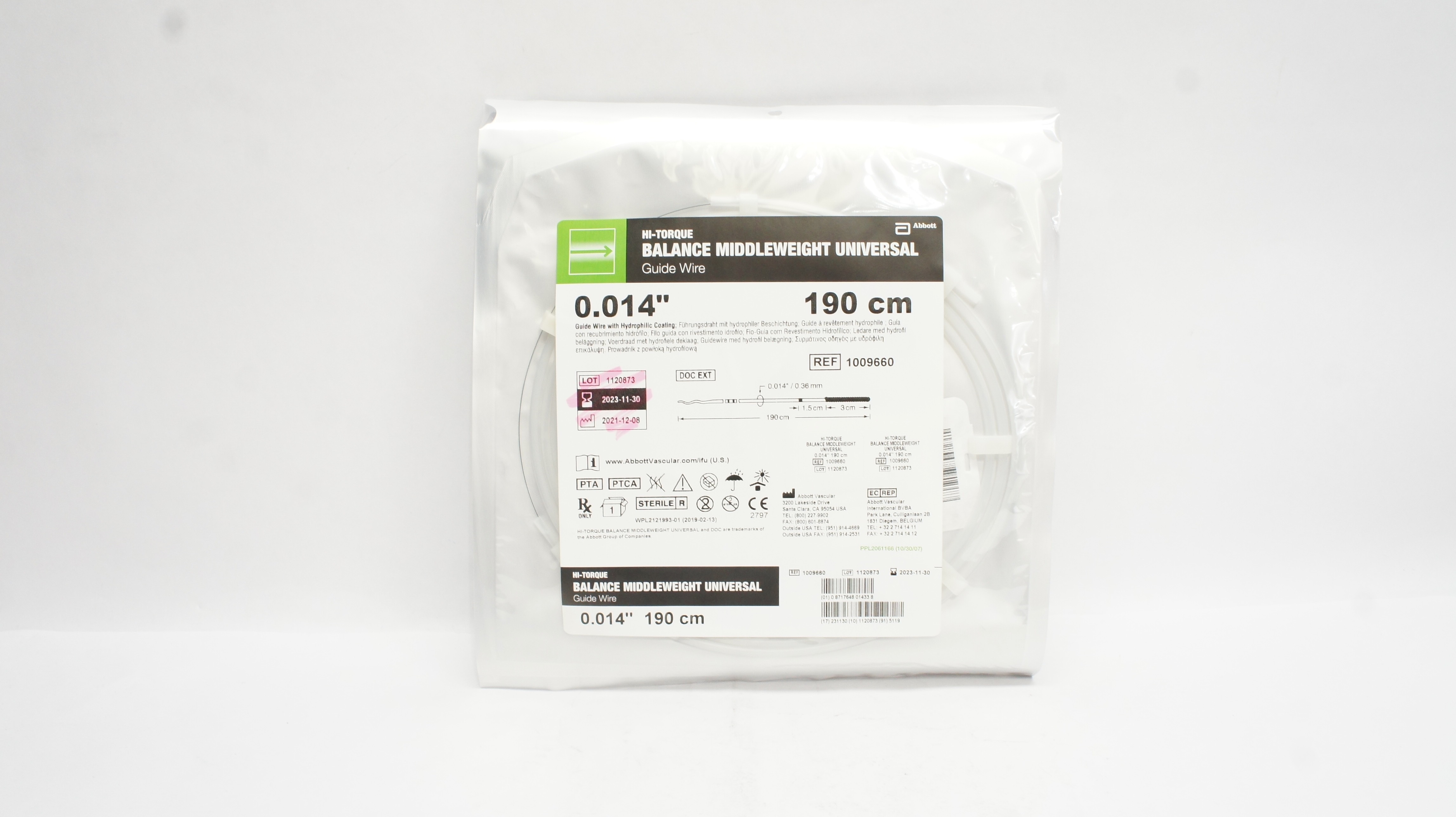 Abbott 1009660 Hi-Torque Balance Middleweight Guide Wire 0.014in. x 190cm (x)