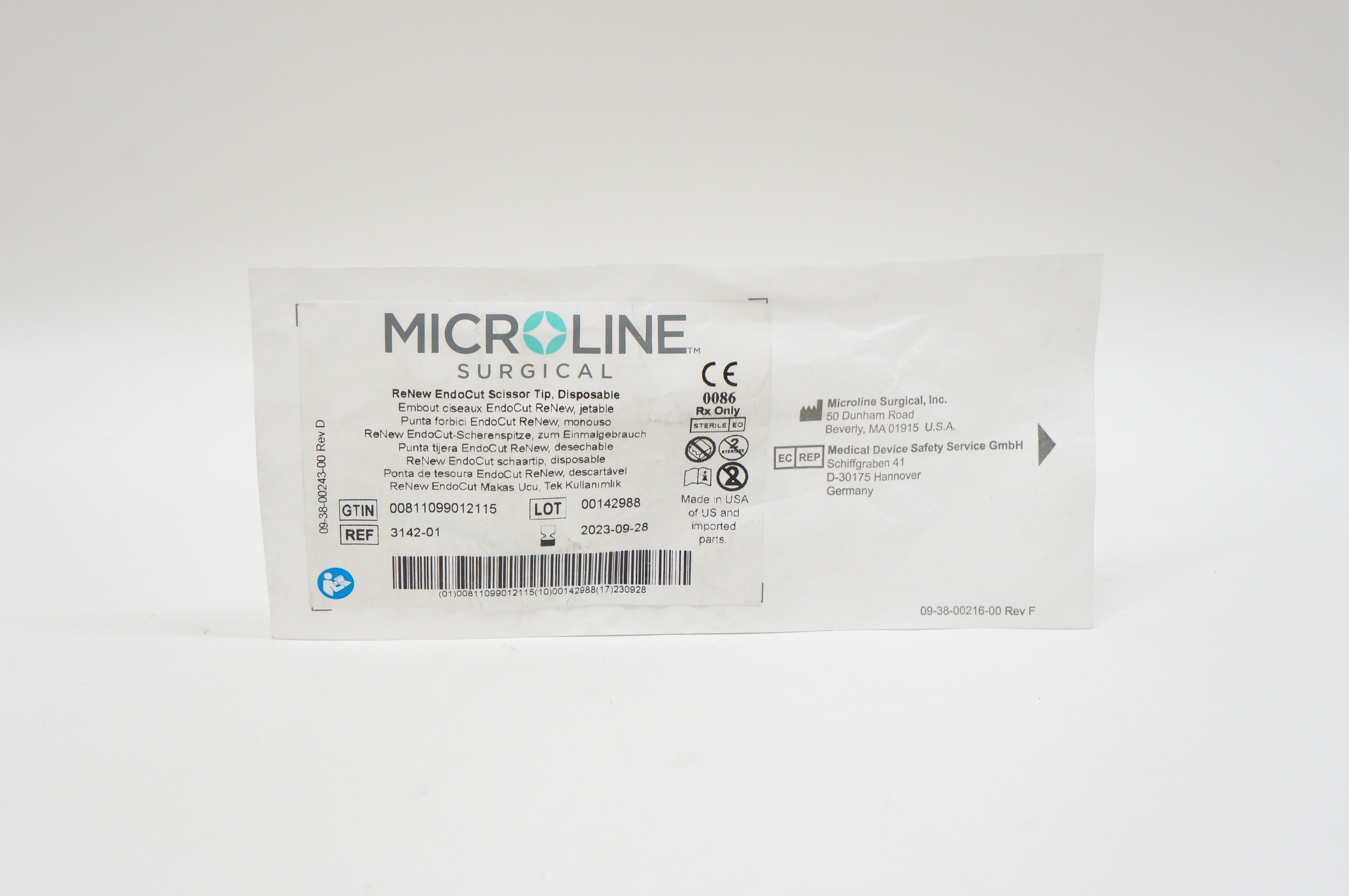 MicroLine 3142-01 ReNew EndoCut Scissors Tip, Disposable