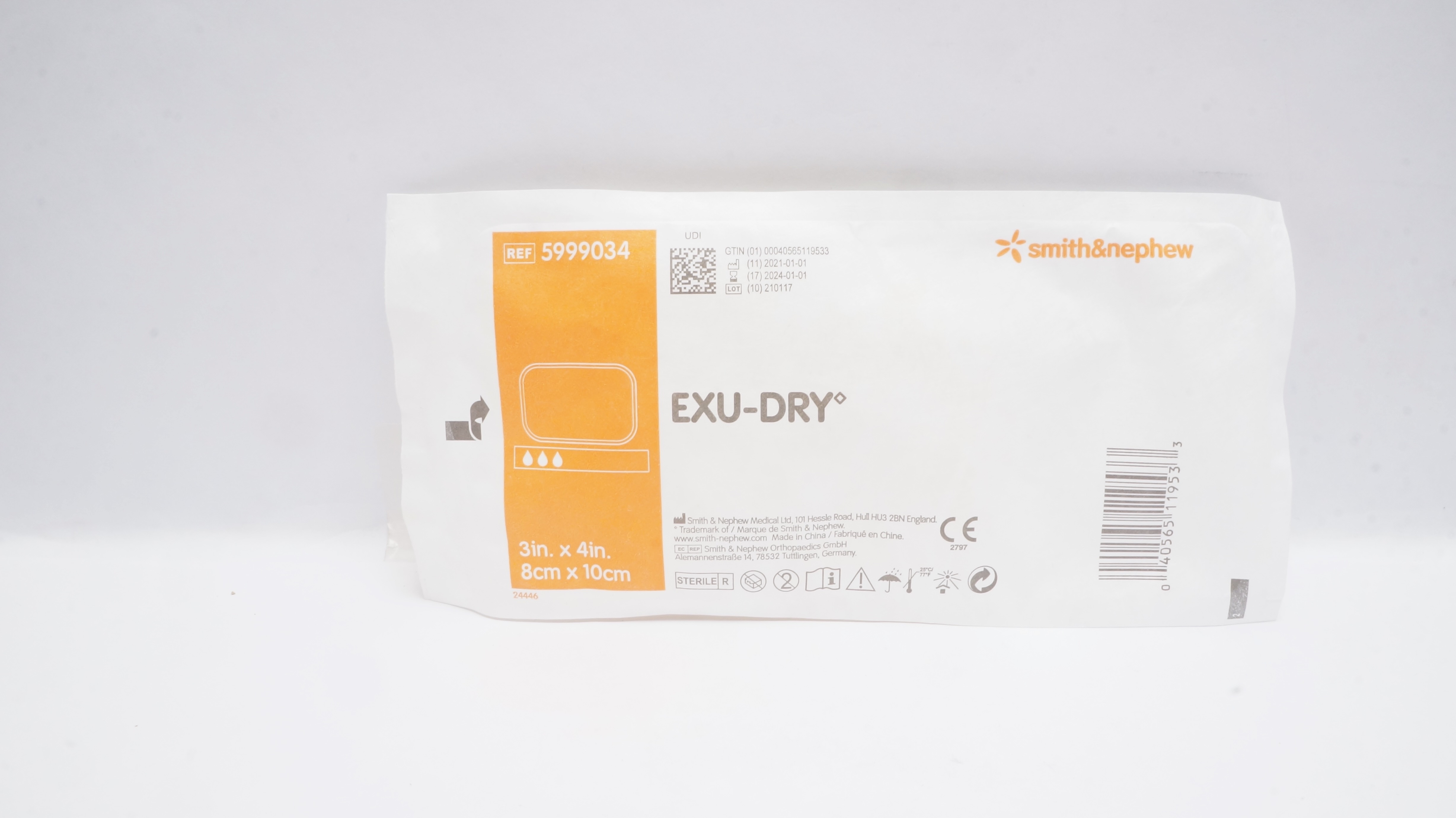 Smith&Nephew 5999034 Exu-Dry Slit Tube 3inch x 4inch (x)