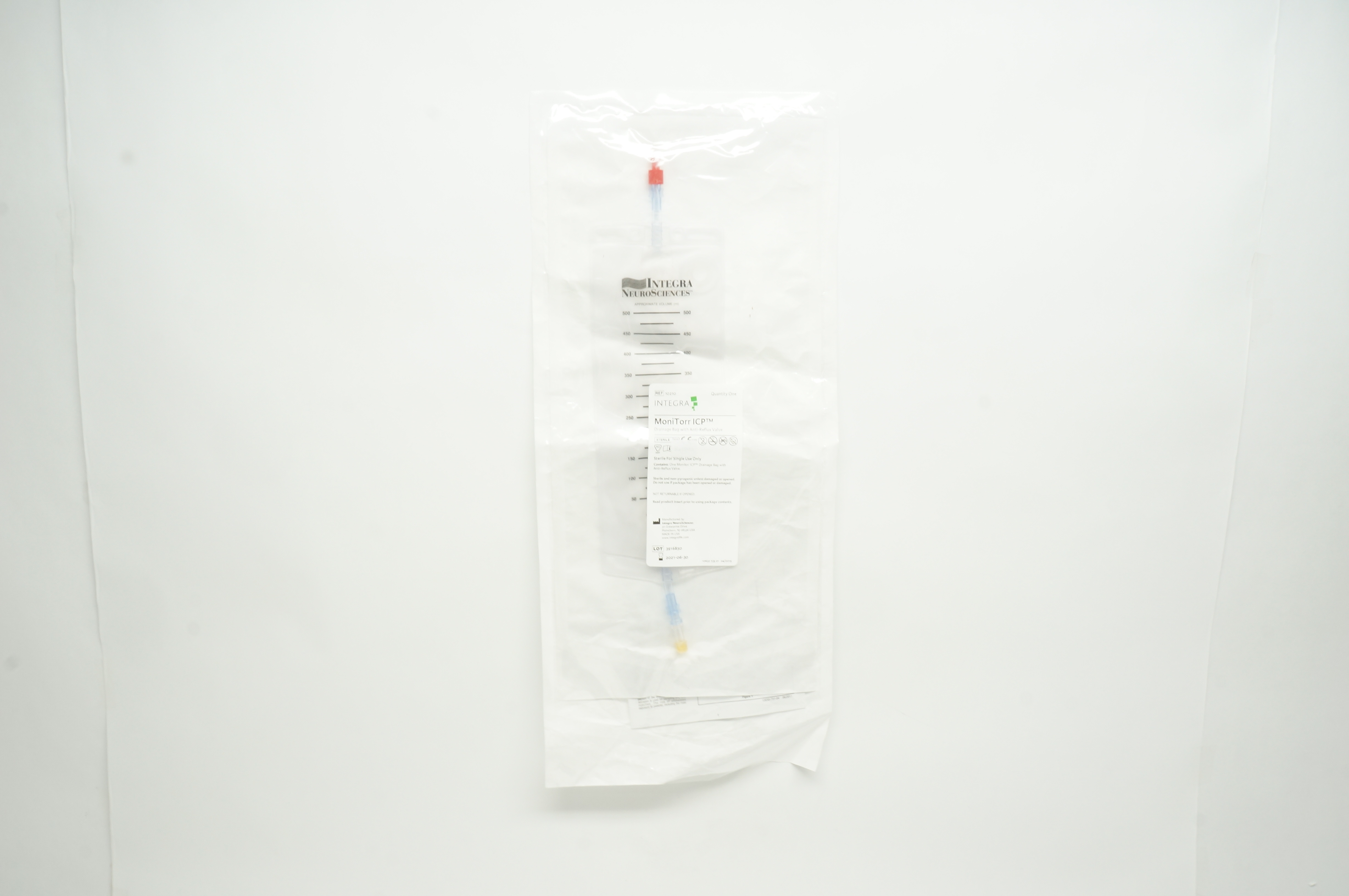 INTEGRA 10210 Monitorr ICP Drainage Bag with Anti-Reflux Valve