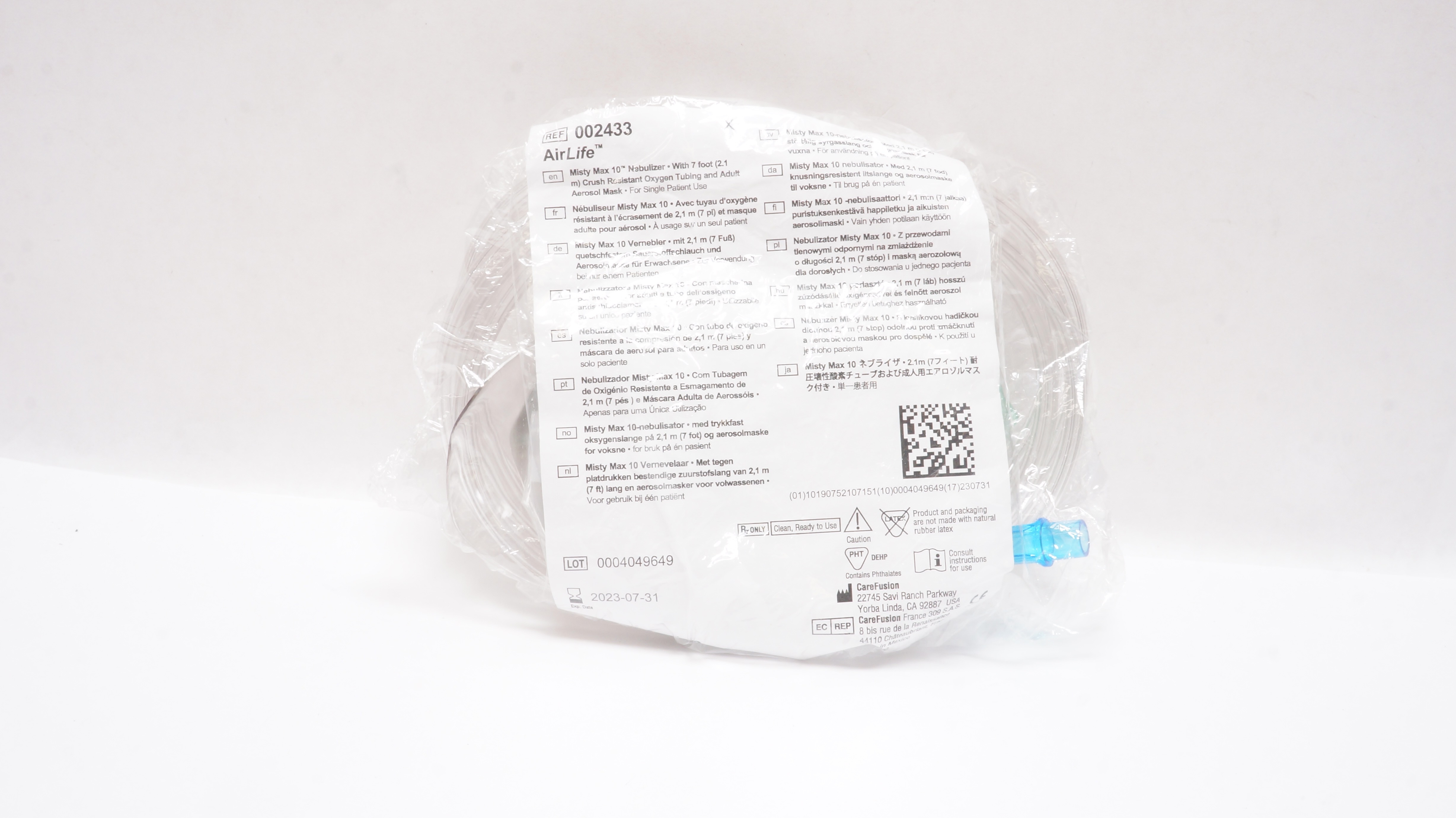 CareFusion 002433 AirLife Misty Max 10 Nebulizer w/7ft. Tubing