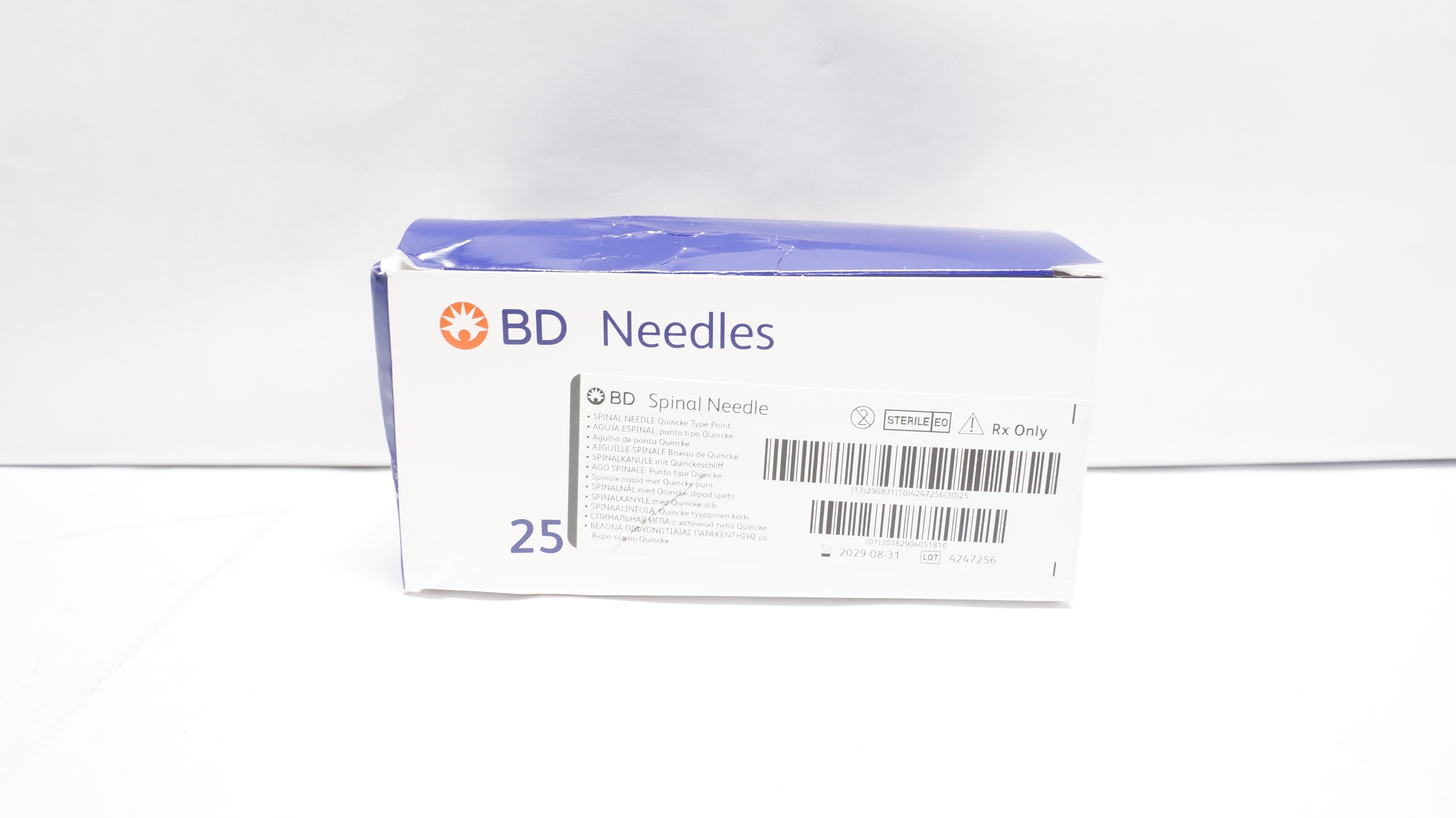 BD 405181 Becton Spinal Ndle Quincke Type Point 22G x 3.50inch - Box of 14
