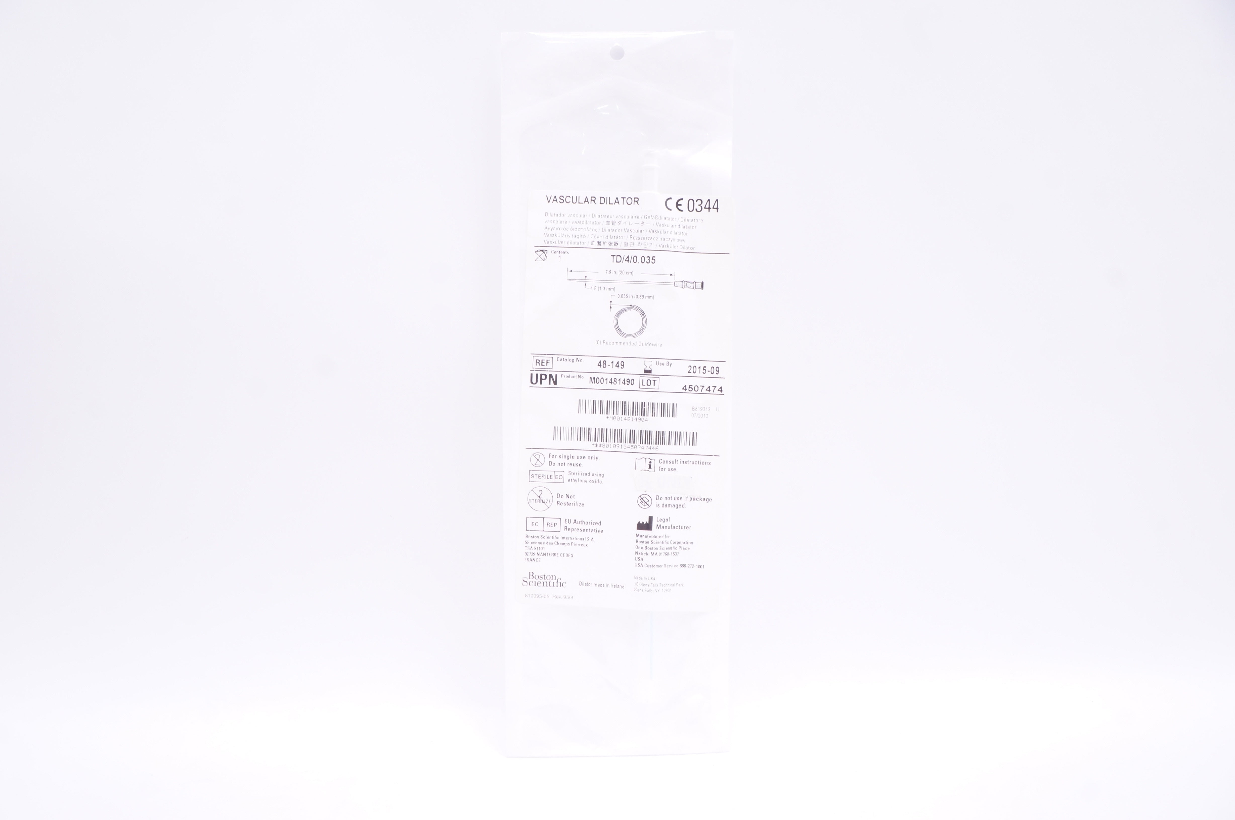 Boston Scientific 48-149 Vascular Dilator TD 4F x 0.035inch (x)