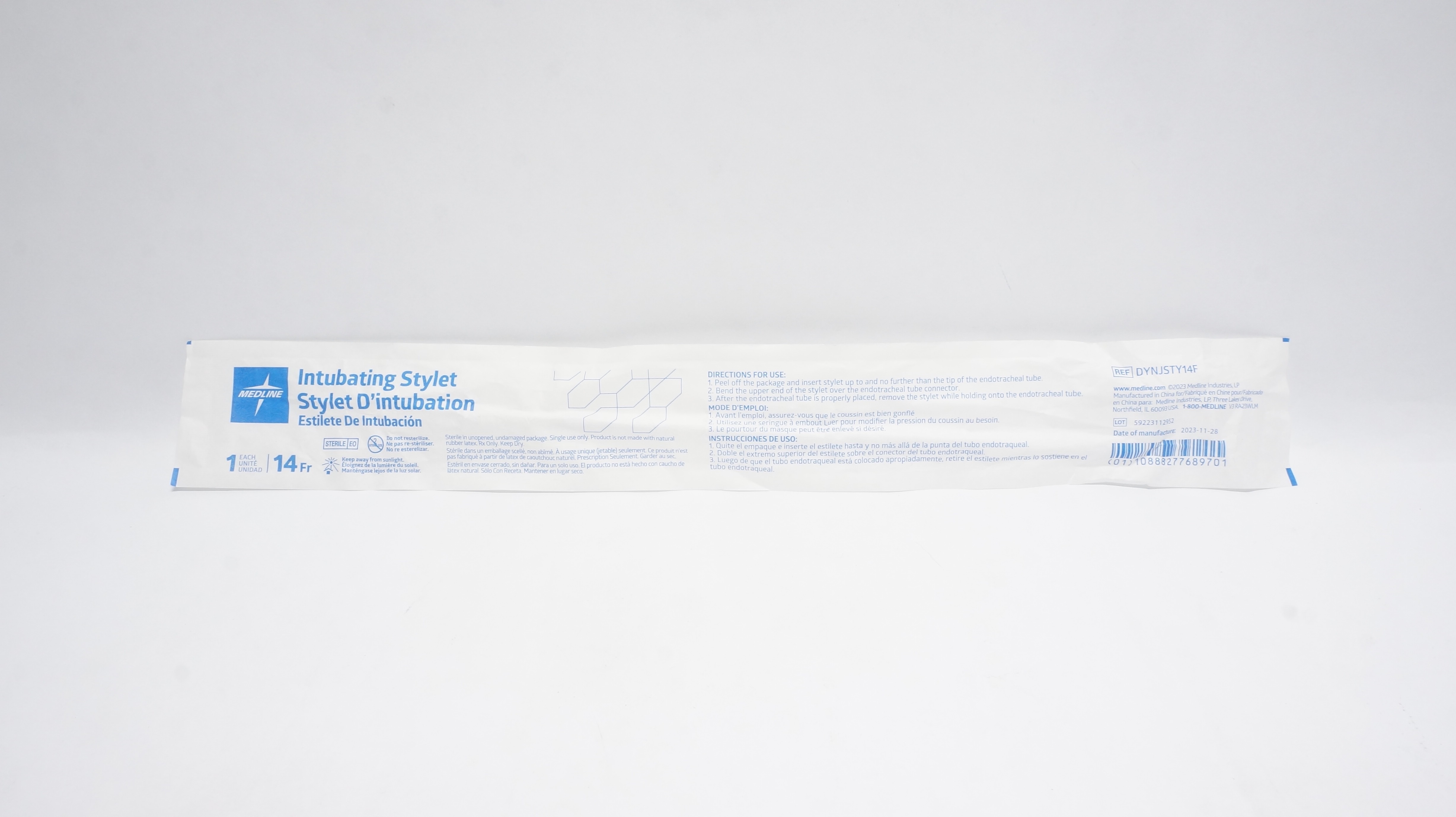 Medline DYNJSTY14F Intubating Stylet 14Fr