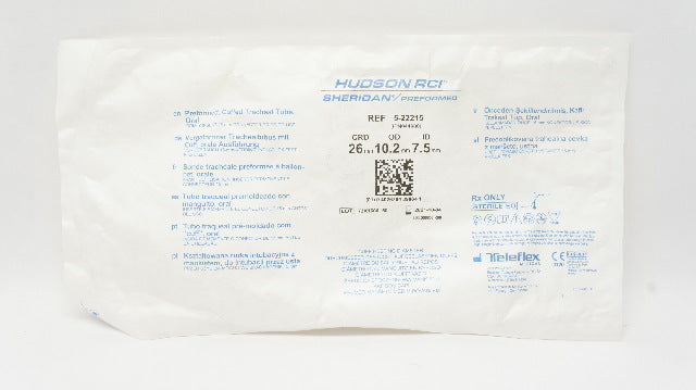 Teleflex 5-22215 Hudson RCI Cuffed Tracheal Tube 10.2OD x 7.5ID x 26mm(x)
