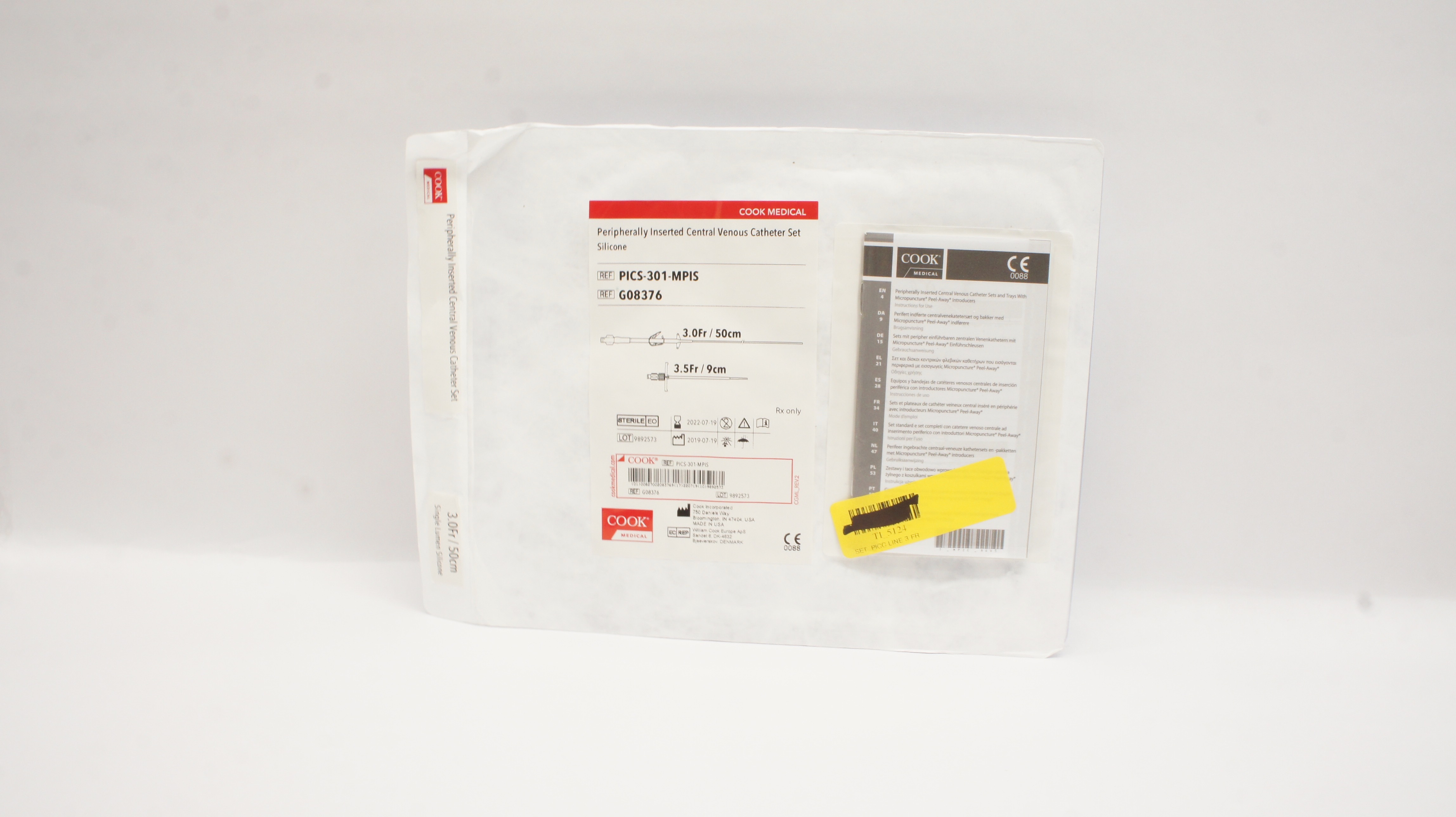 Cook Medical G08376 Peripherally Inserted Central Venous Cath. Set 3Fr x 50cm(x)