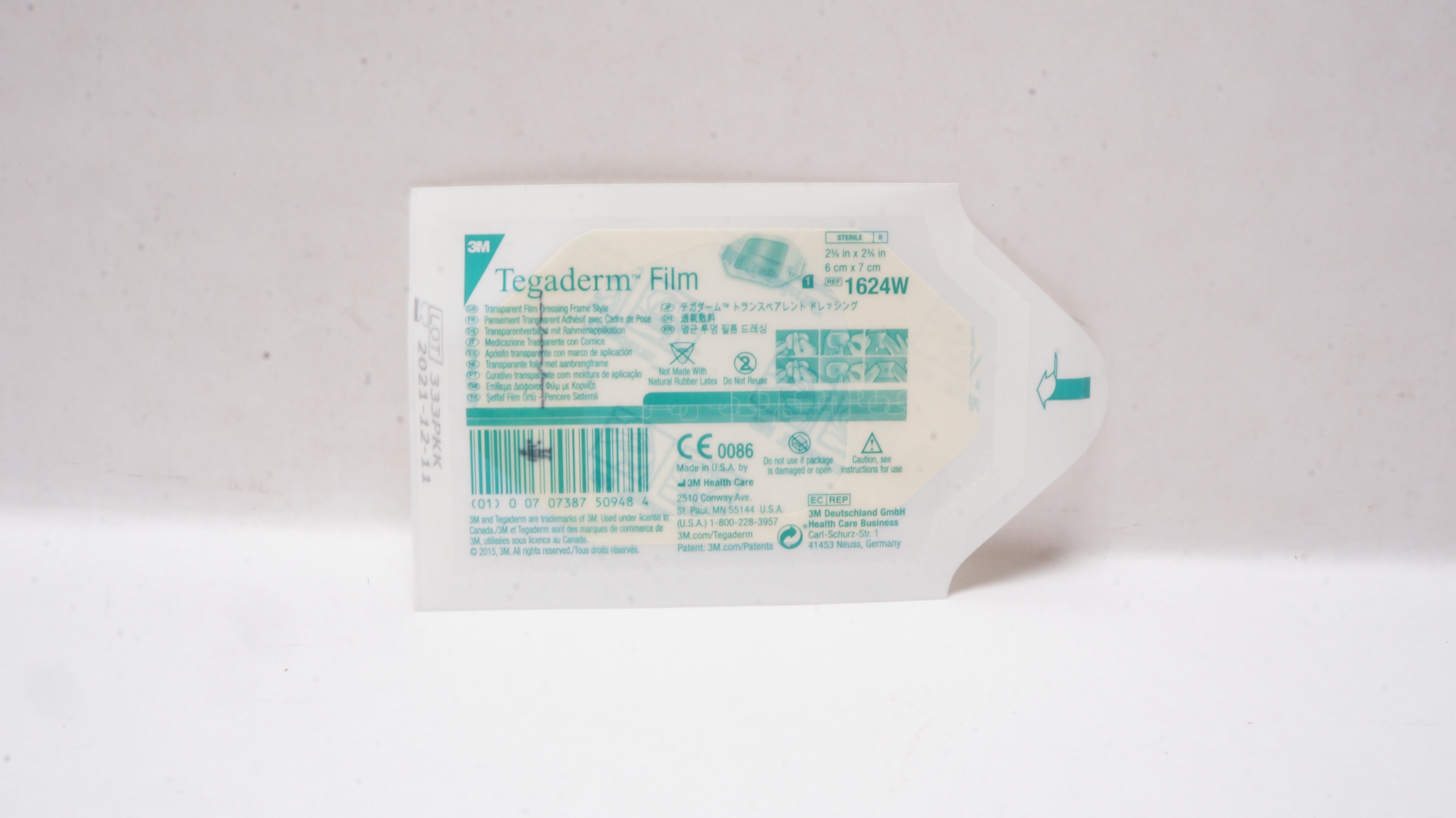 3M 1624W Tegaderm Transparent Film Dressing Frame 2-3/8x2-3/4inch (x)