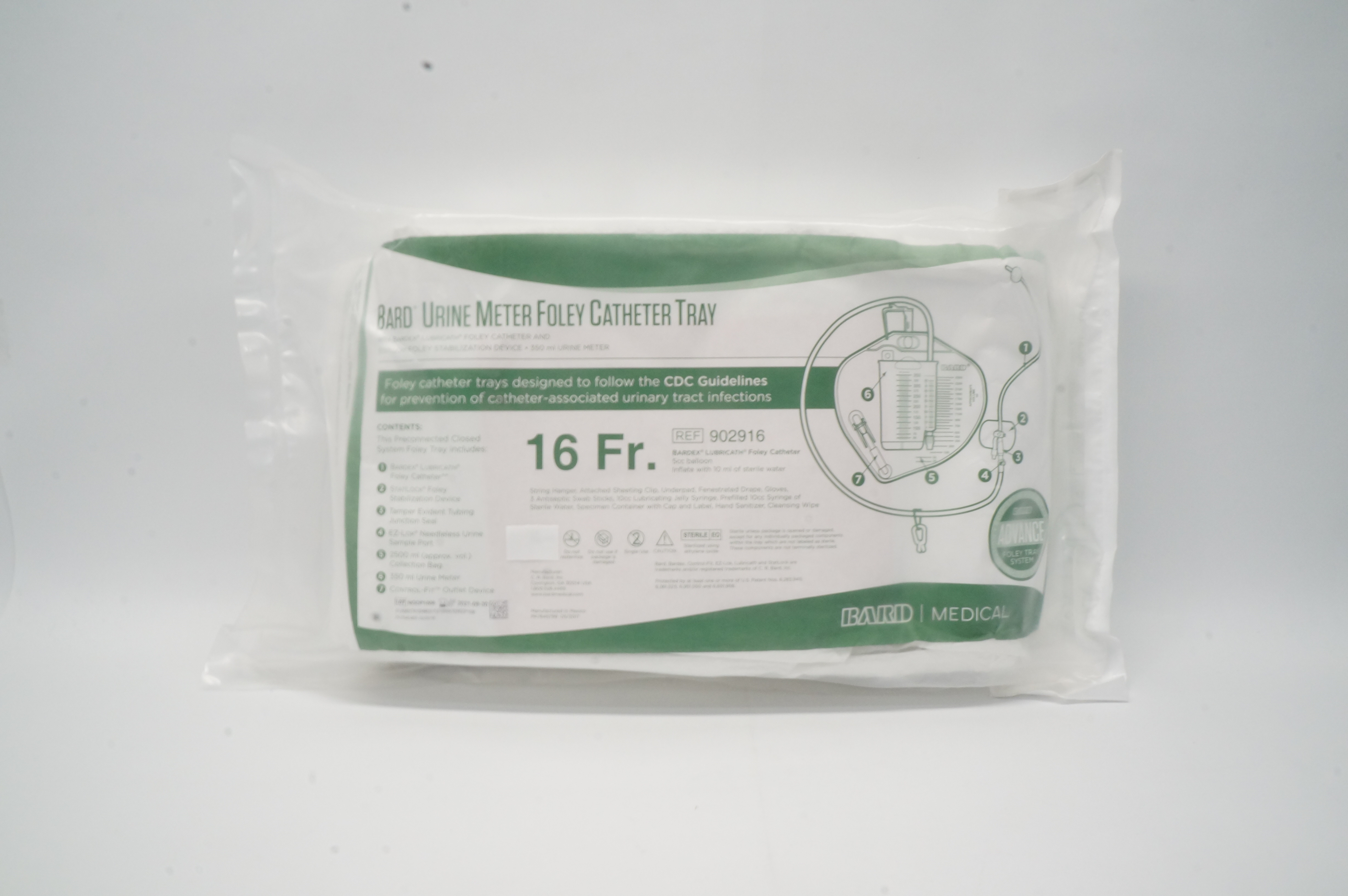 Bard 902916 Urine Meter Foley Cath. Tray 16Fr